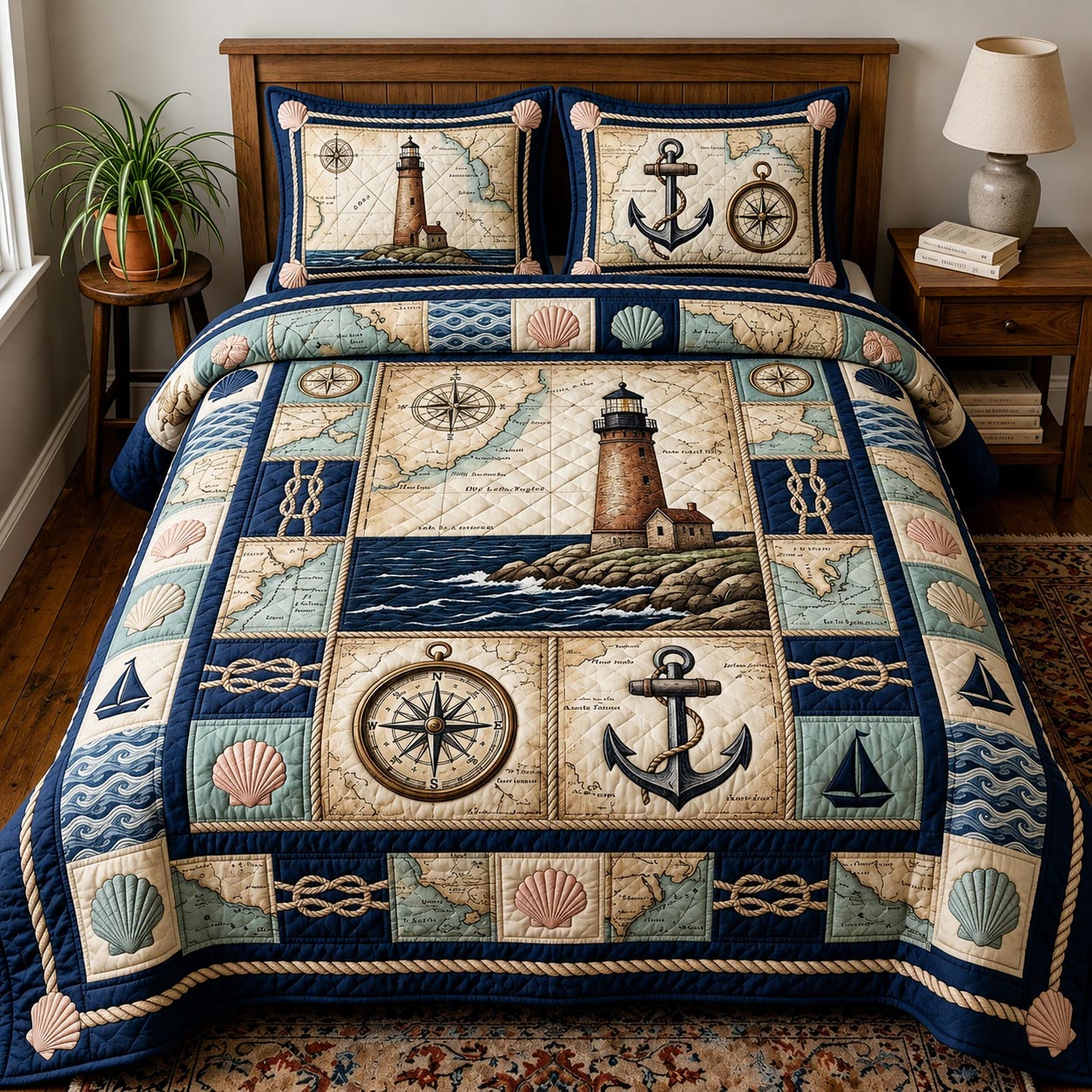 Sea Escape 3-Piece Quilted Bedding Set GFTOMA11725