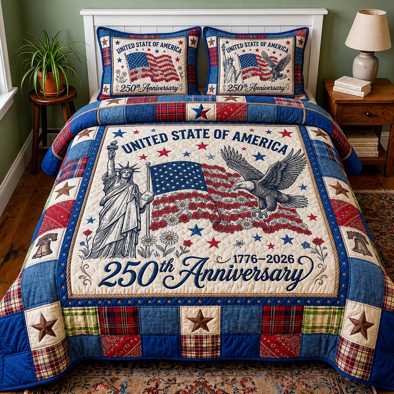 Heritage Patch 3-Piece Quilted Bedding Set GFTOMA11773