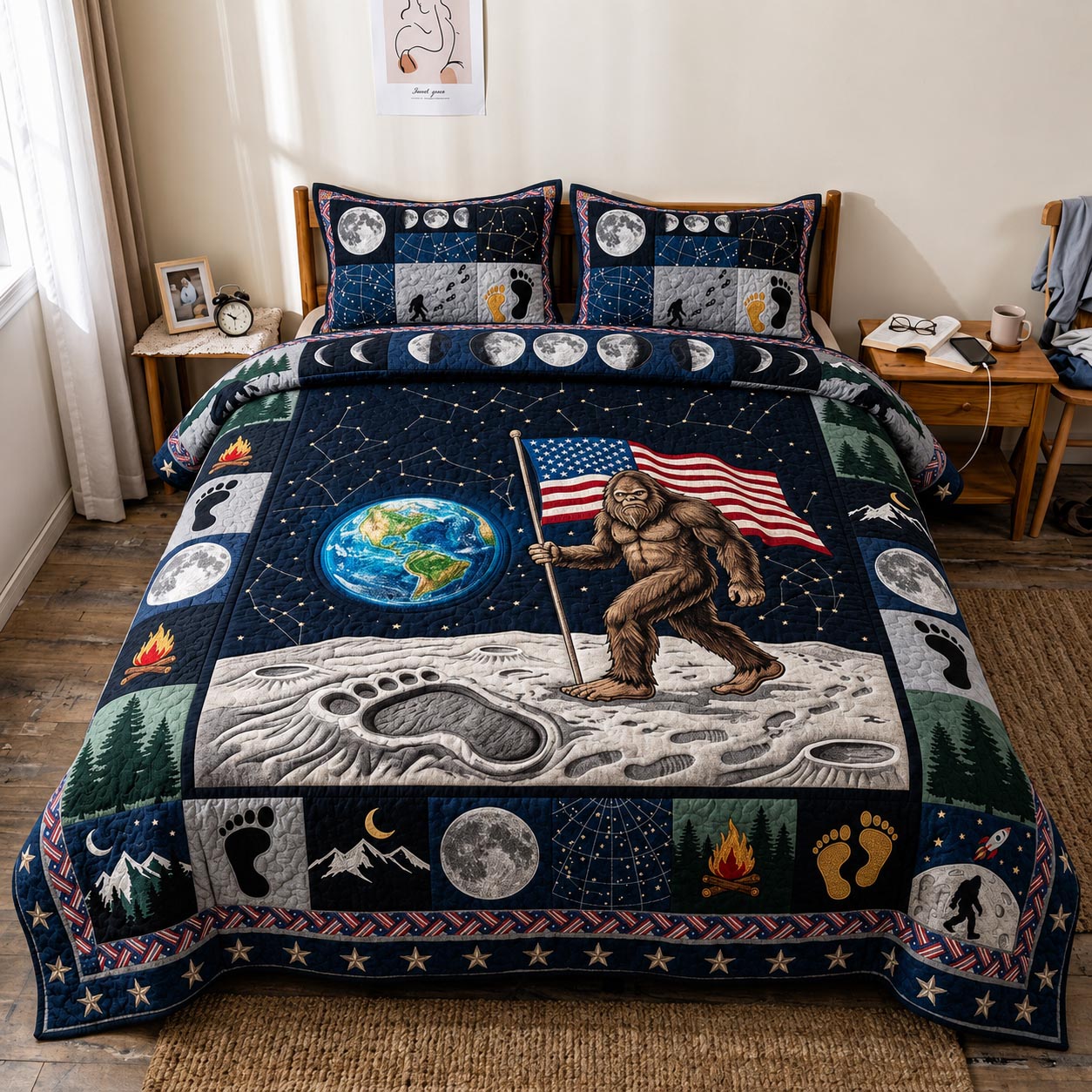 Liberty Squatch 3-Piece Quilted Bedding Set GFTOMA11779