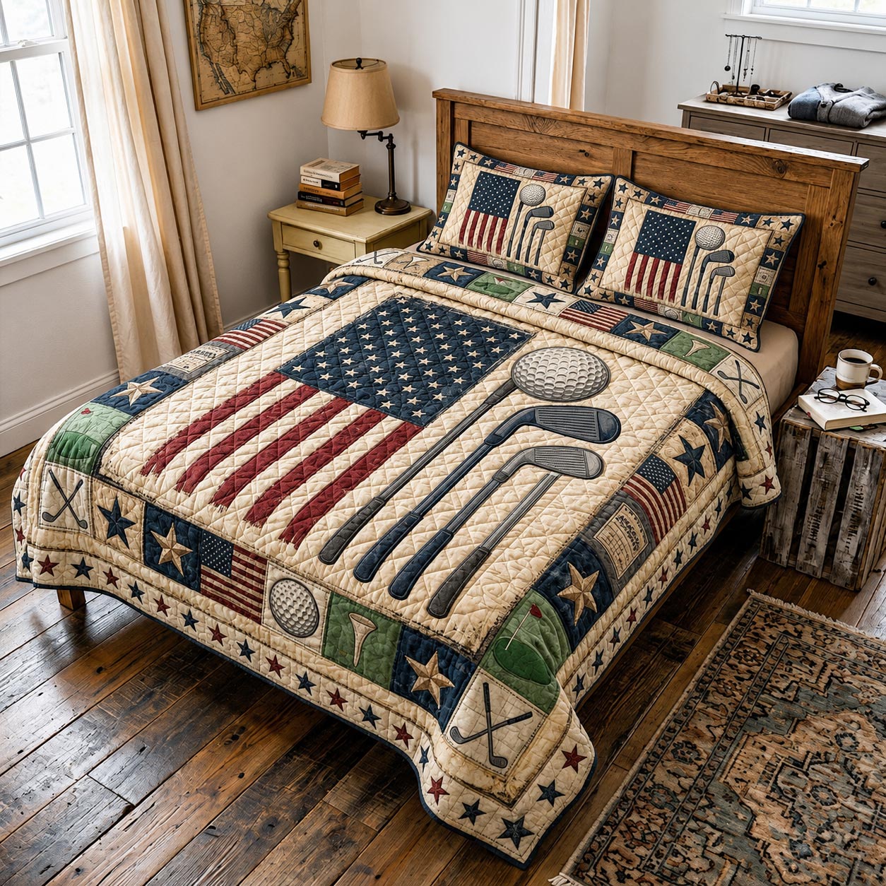 Golf Retreat 3-Piece Quilted Bedding Set GFTOMA11792