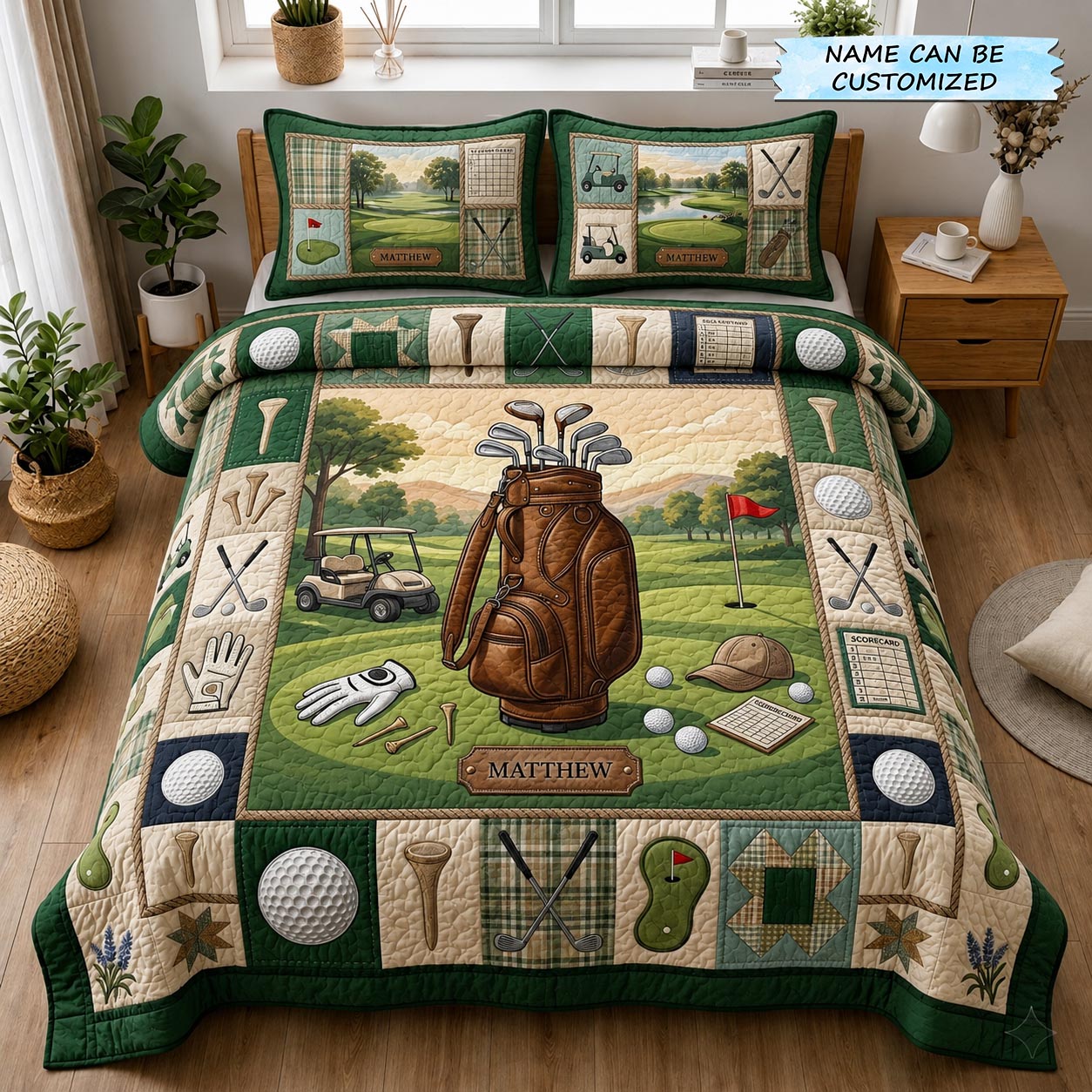 Swing Life 3-Piece Quilted Bedding Set QTCUZ GFTOMA11816