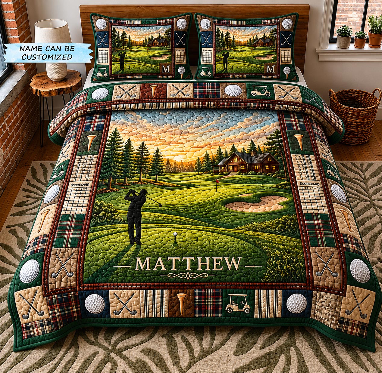 Swing Life 3-Piece Quilted Bedding Set QTCUZ GFTOMA11817