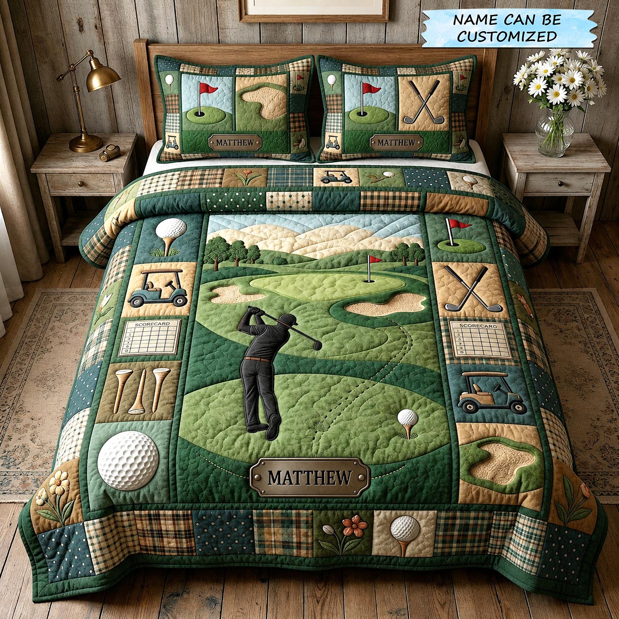 Swing Life 3-Piece Quilted Bedding Set QTCUZ GFTOMA11818