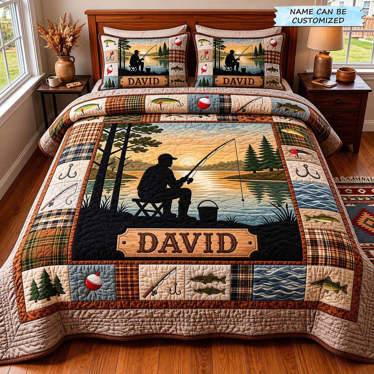 River Spirit 3-Piece Quilted Bedding Set QTCUZ GFTOMA11823