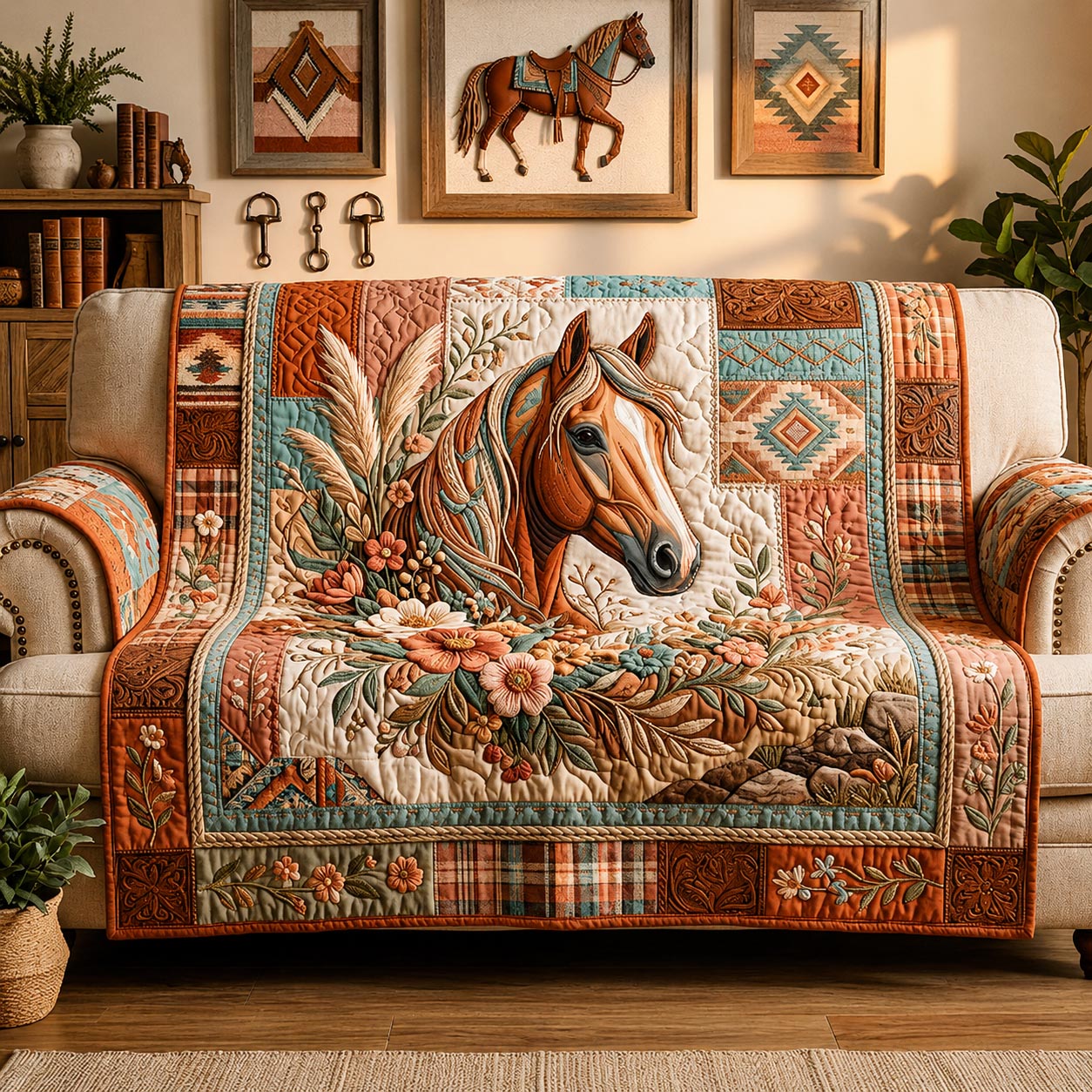 Western Soul Quilted Sofa Cover GFTOMA11836