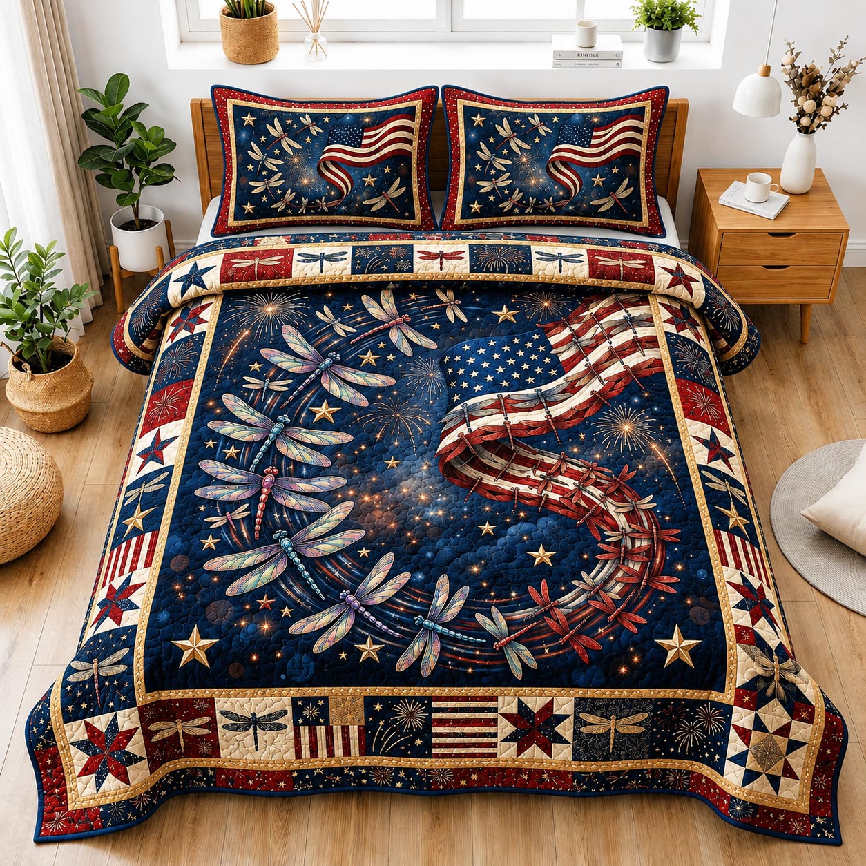 Freedom Wings 3-Piece Quilted Bedding Set GFTOMA11857