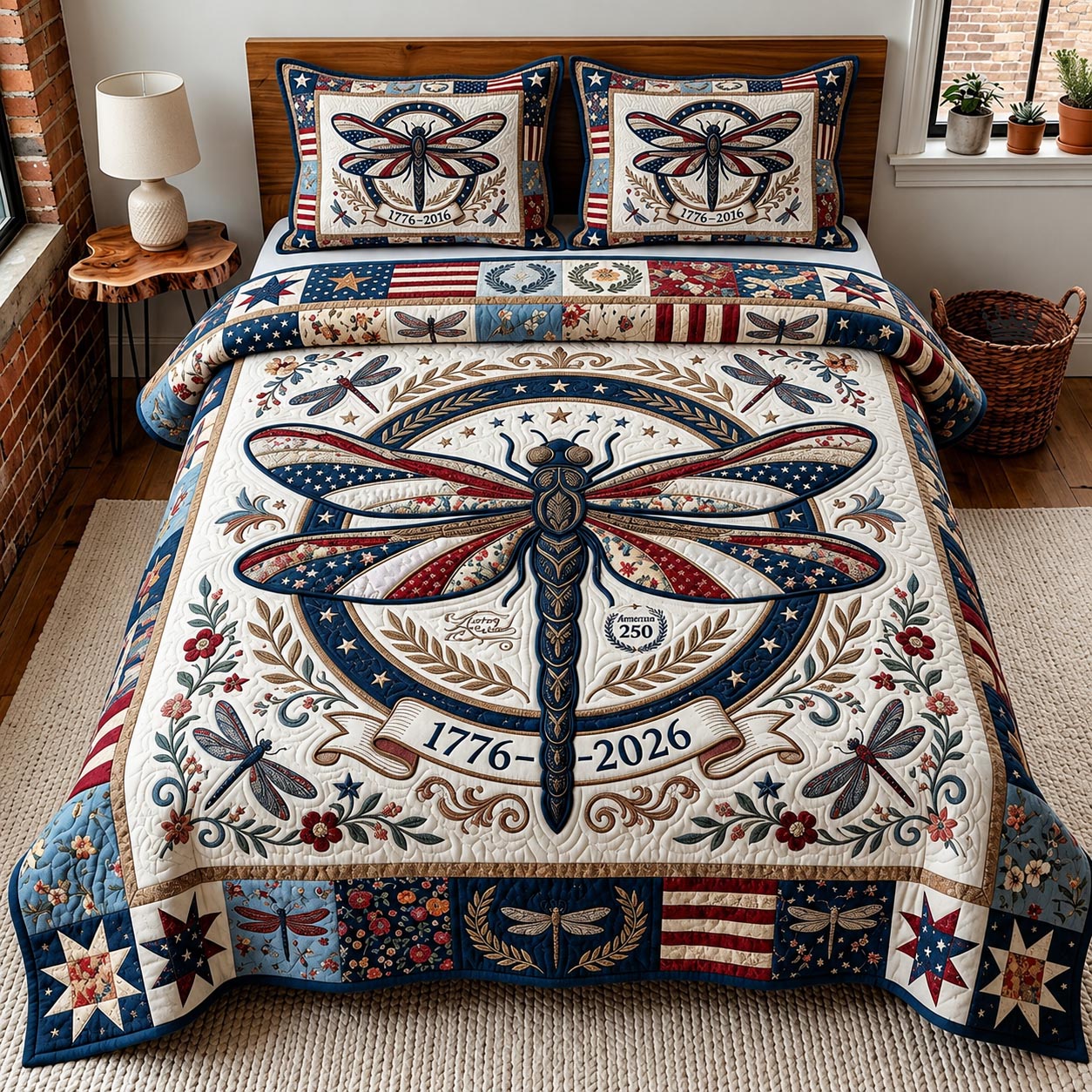 Liberty Dragonfly 3-Piece Quilted Bedding Set GFTOMA11859