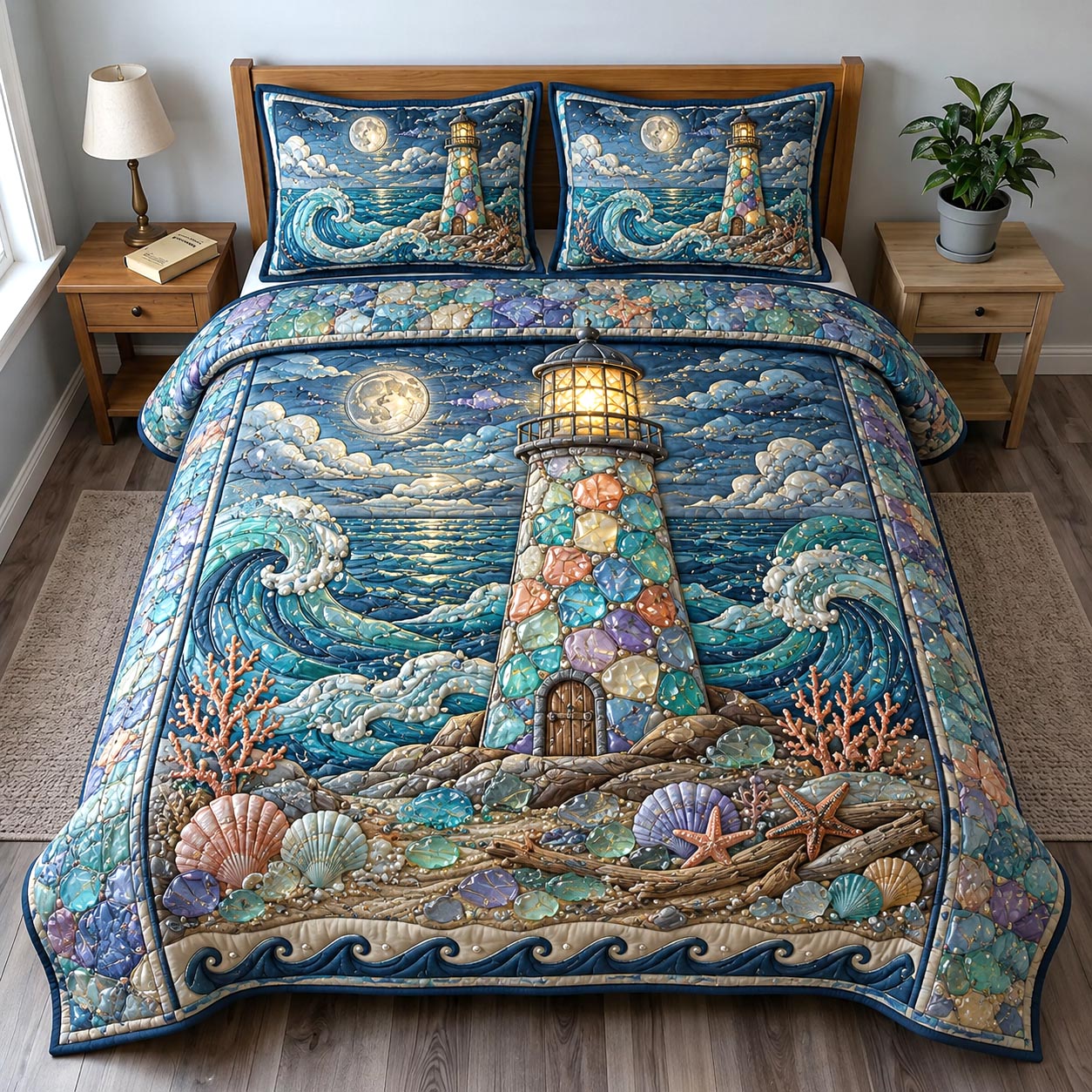 Sea Escape 3-Piece Quilted Bedding Set GFTOMA11863