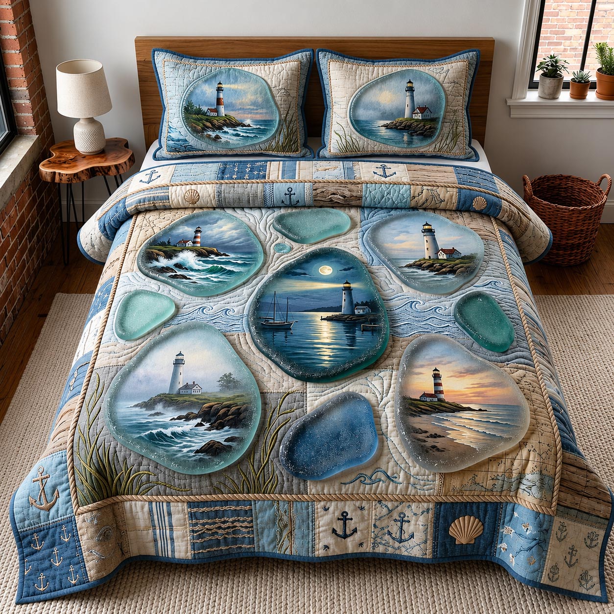 Sea Escape 3-Piece Quilted Bedding Set GFTOMA11864