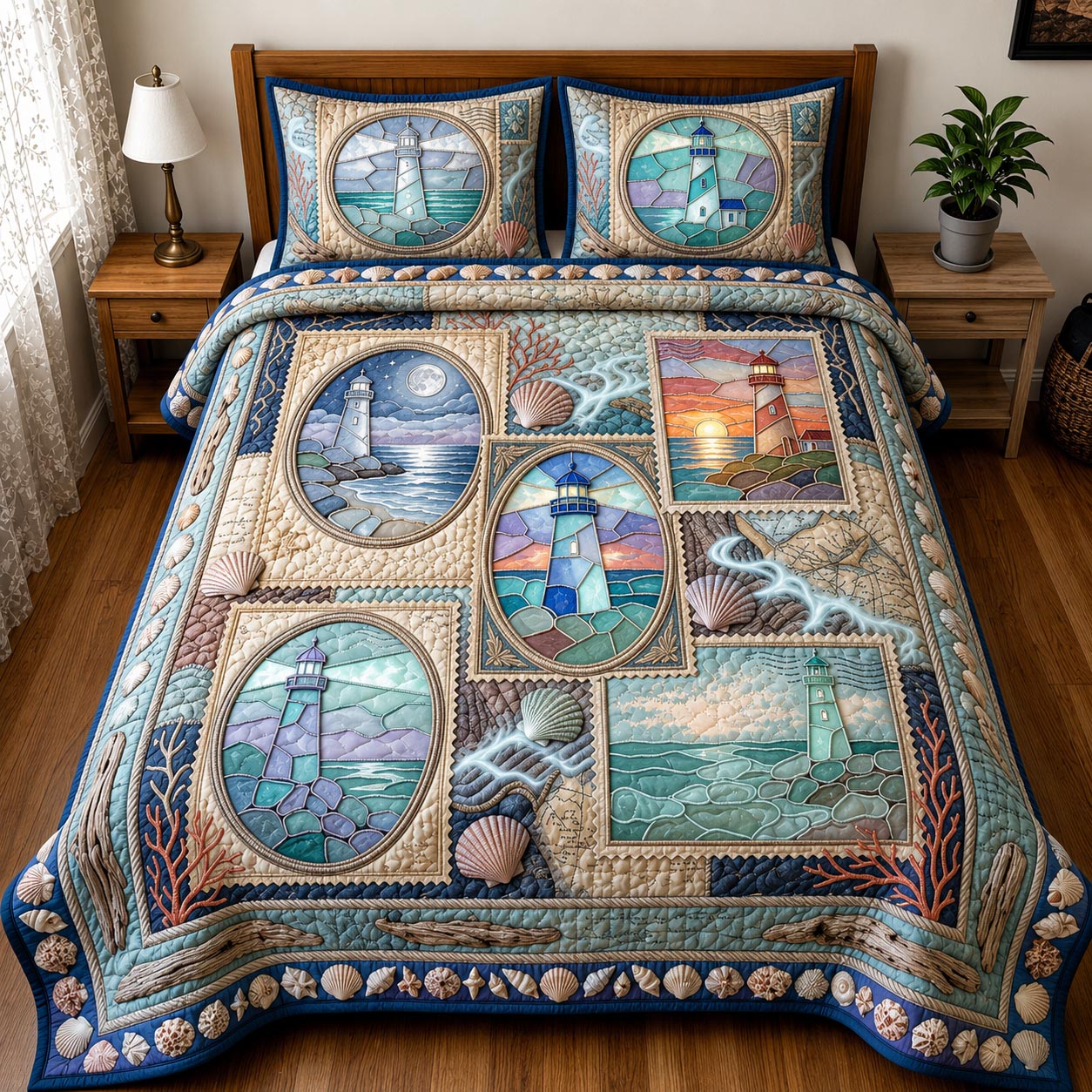 Sea Escape 3-Piece Quilted Bedding Set GFTOMA11865