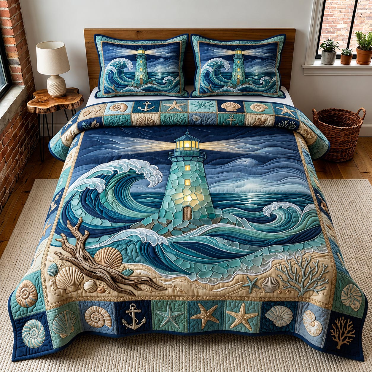 Sea Escape 3-Piece Quilted Bedding Set GFTOMA11867