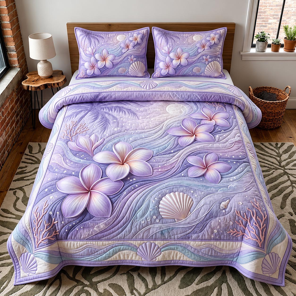 Tropical Blossom 3-Piece Quilted Bedding Set GFTOMA11890