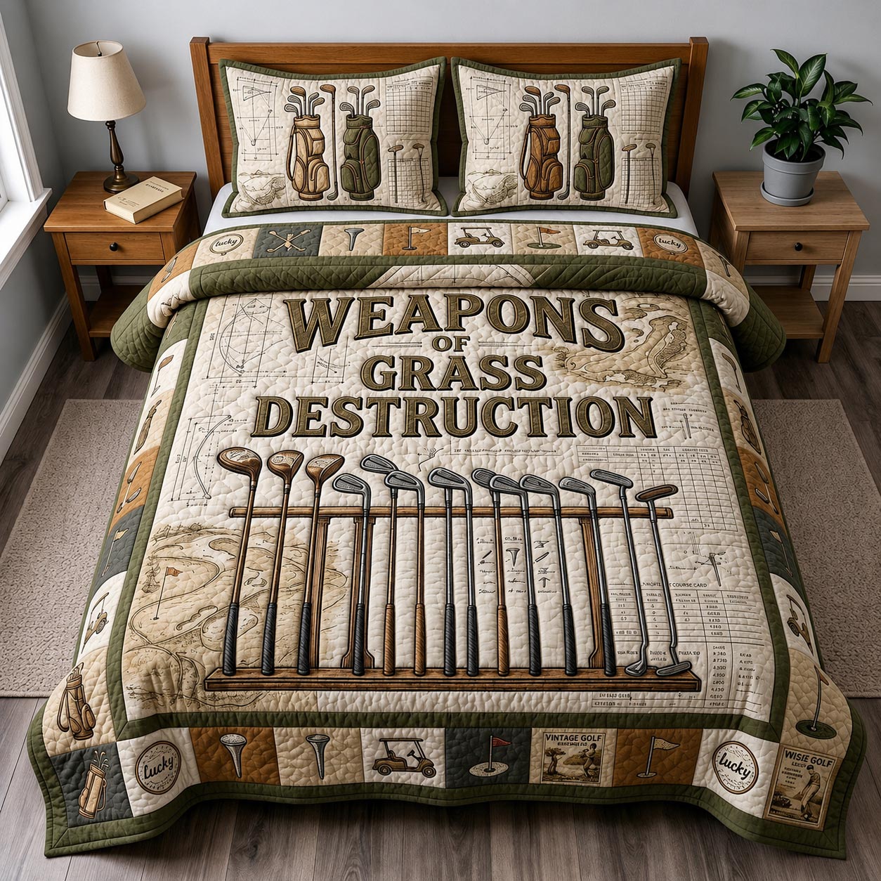 Fairway Spirit 3-Piece Quilted Bedding Set GFTOMA12015