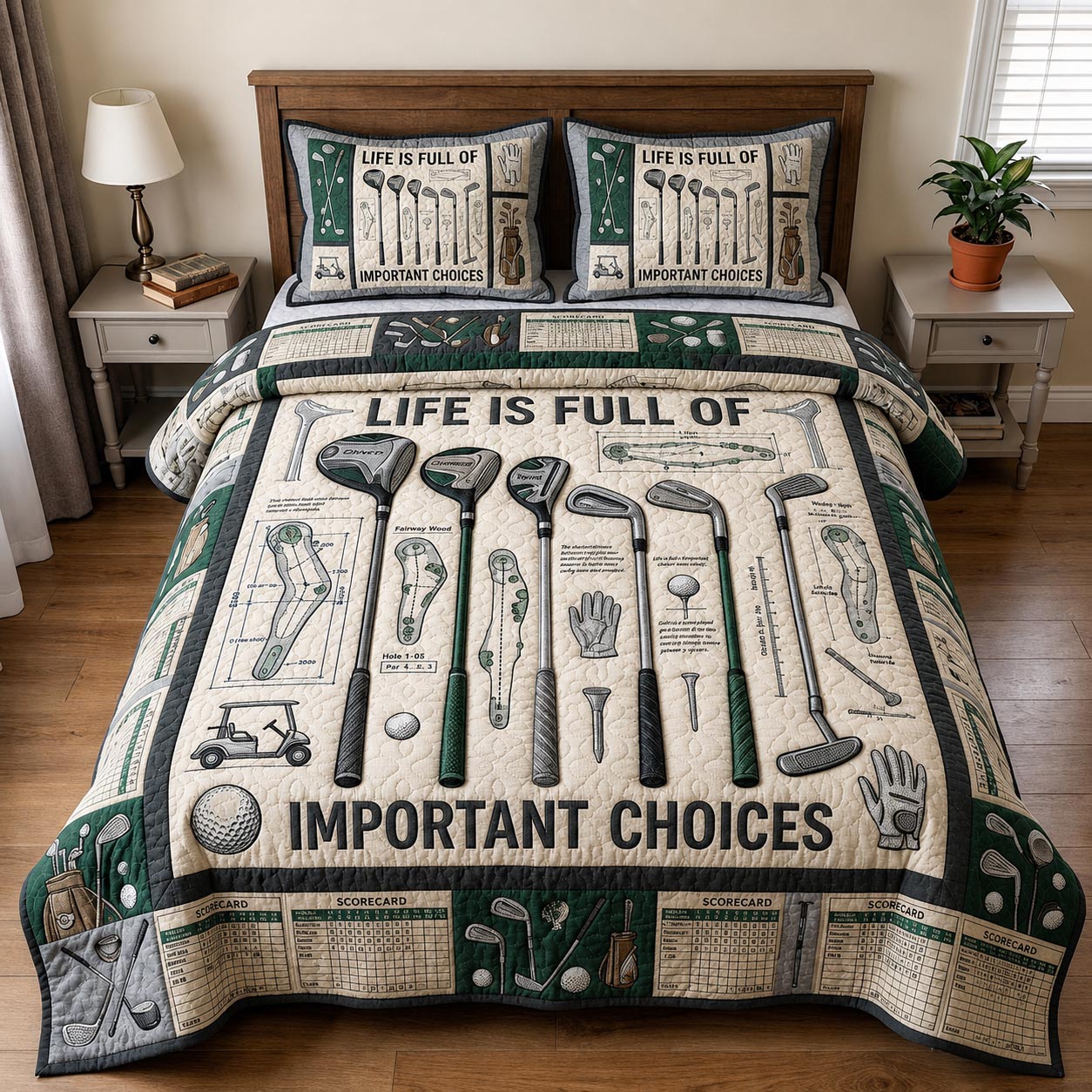 Fairway Dreams 3-Piece Quilted Bedding Set GFTOMA12019