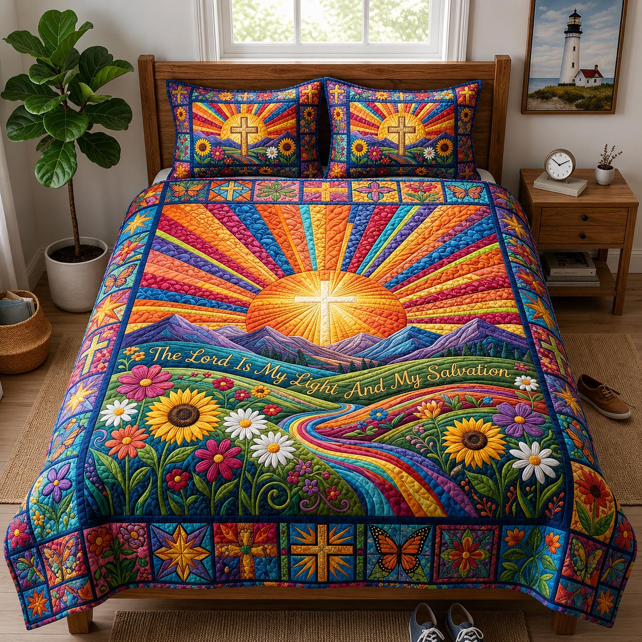 Golden Grace 3-Piece Quilted Bedding Set GFTOMA12095