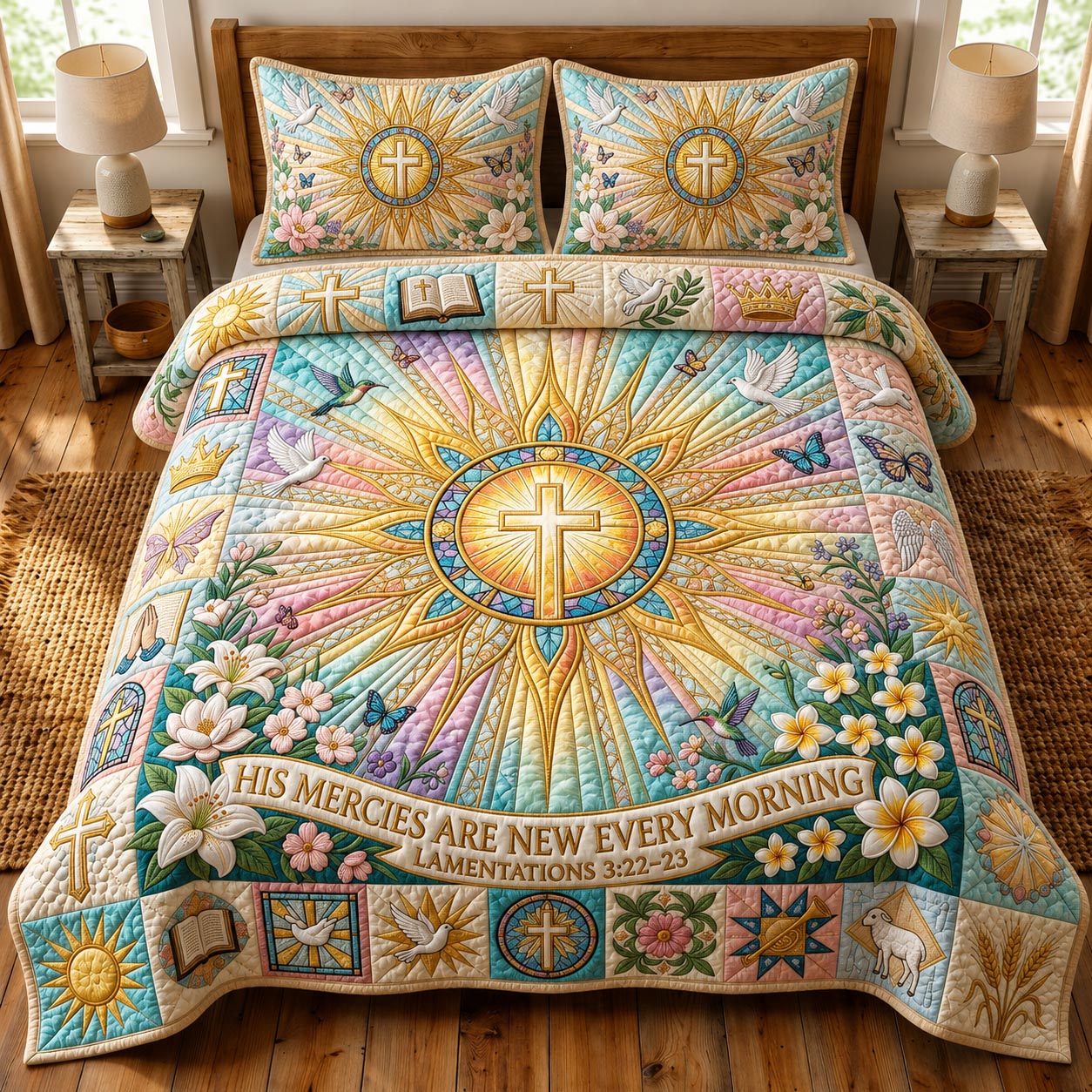 Faith Shine 3-Piece Quilted Bedding Set GFTOMA12097