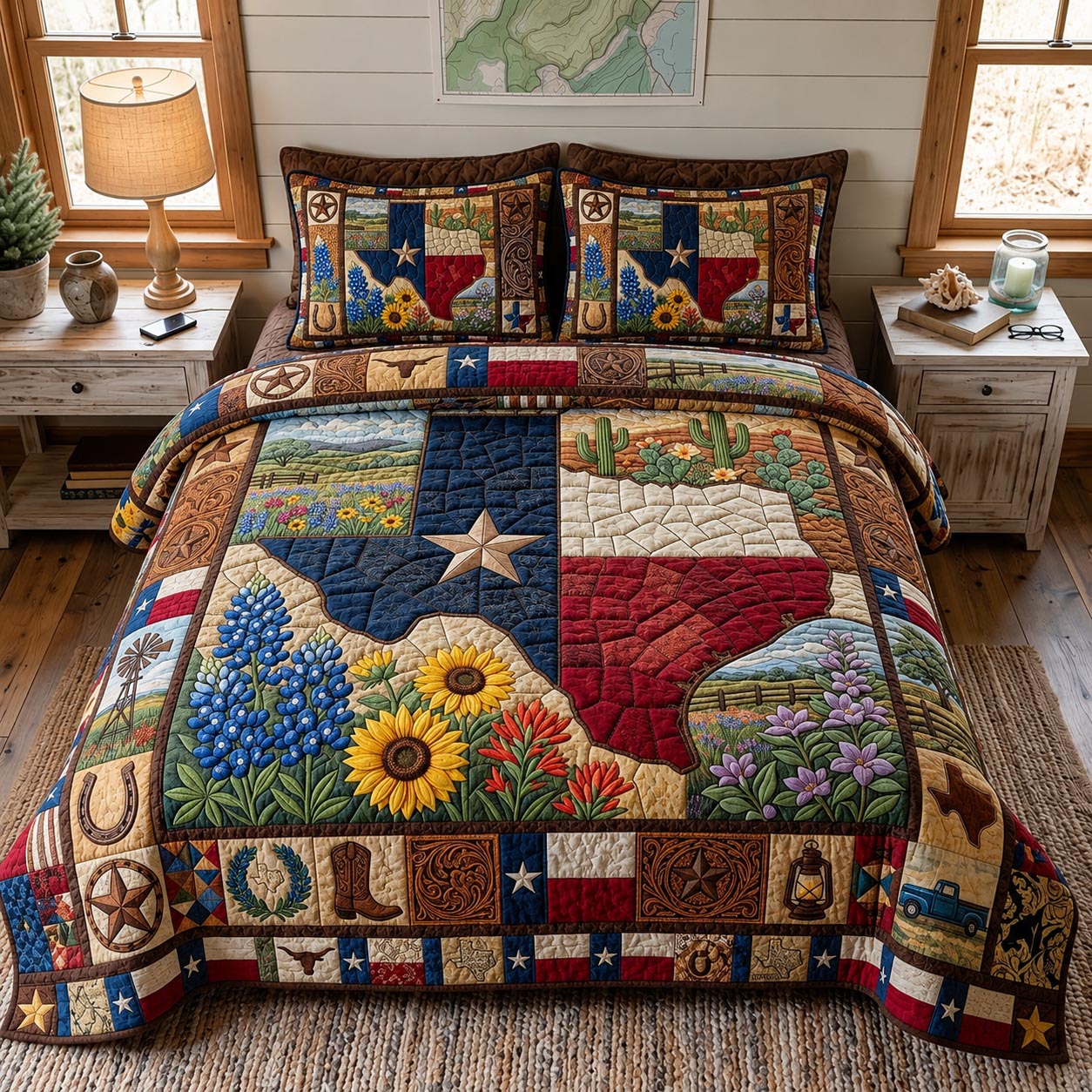 Texas Spirit 3-Piece Quilted Bedding Set GFTOMA12134