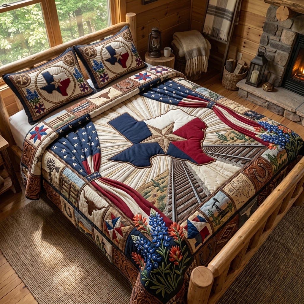 Texas Glory 3-Piece Quilted Bedding Set GFTOMA12136