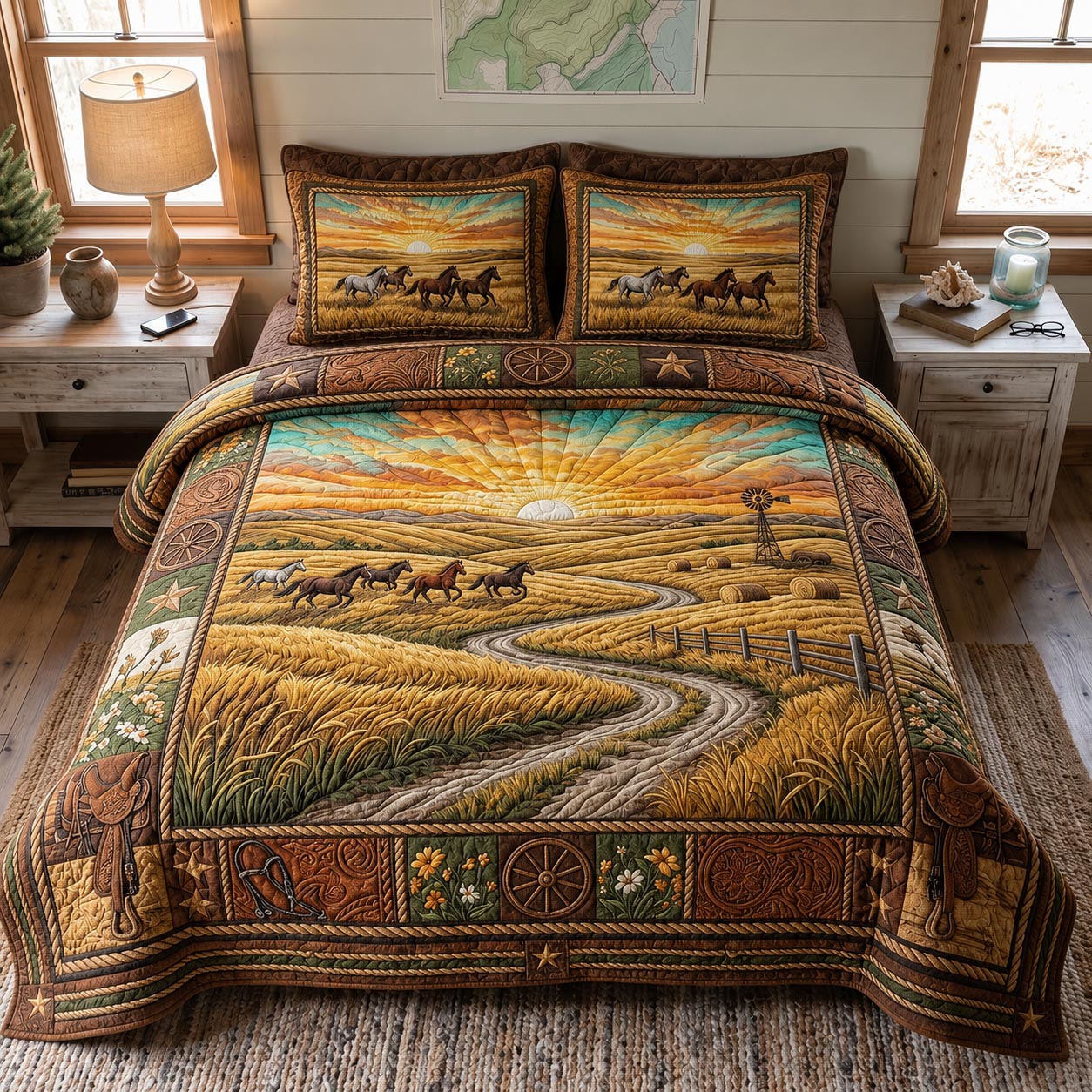 Wild Spirit 3-Piece Quilted Bedding Set GFTOMA12137