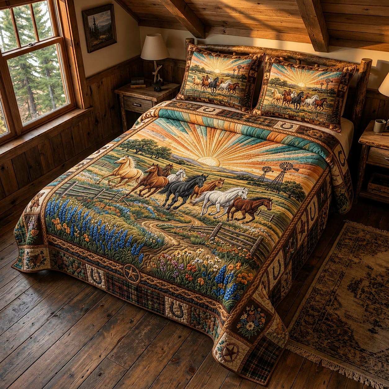 Freedom Run 3-Piece Quilted Bedding Set GFTOMA12140