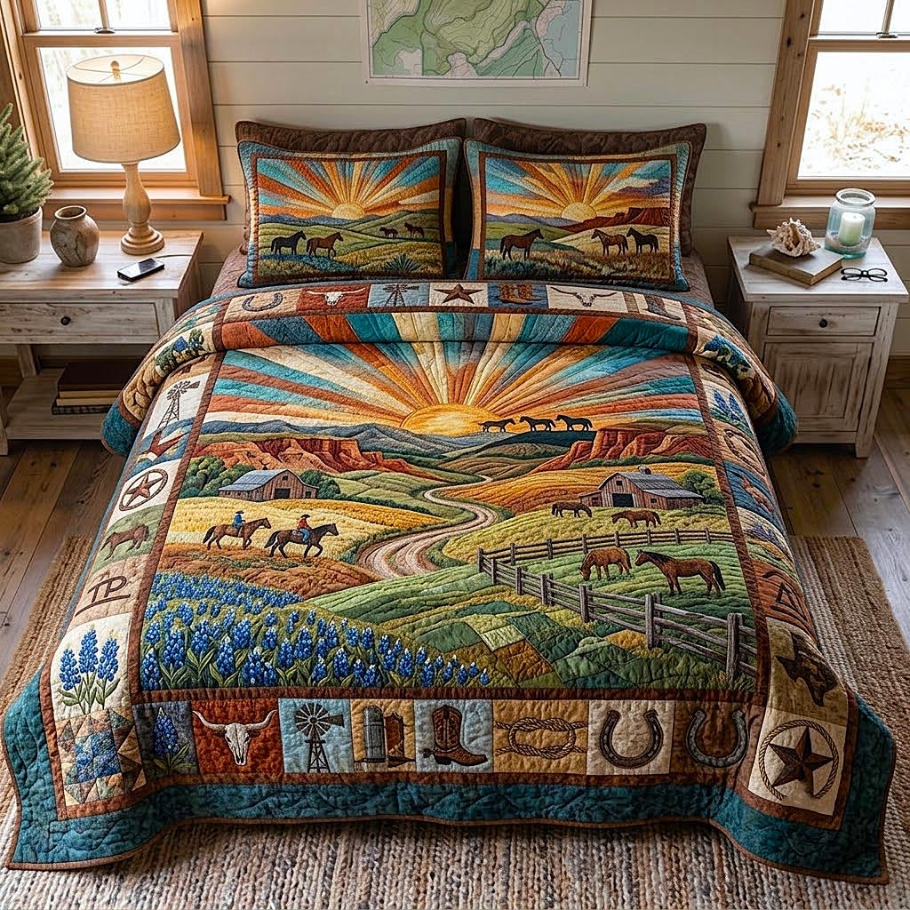 Rustic Gallop 3-Piece Quilted Bedding Set GFTOMA12142