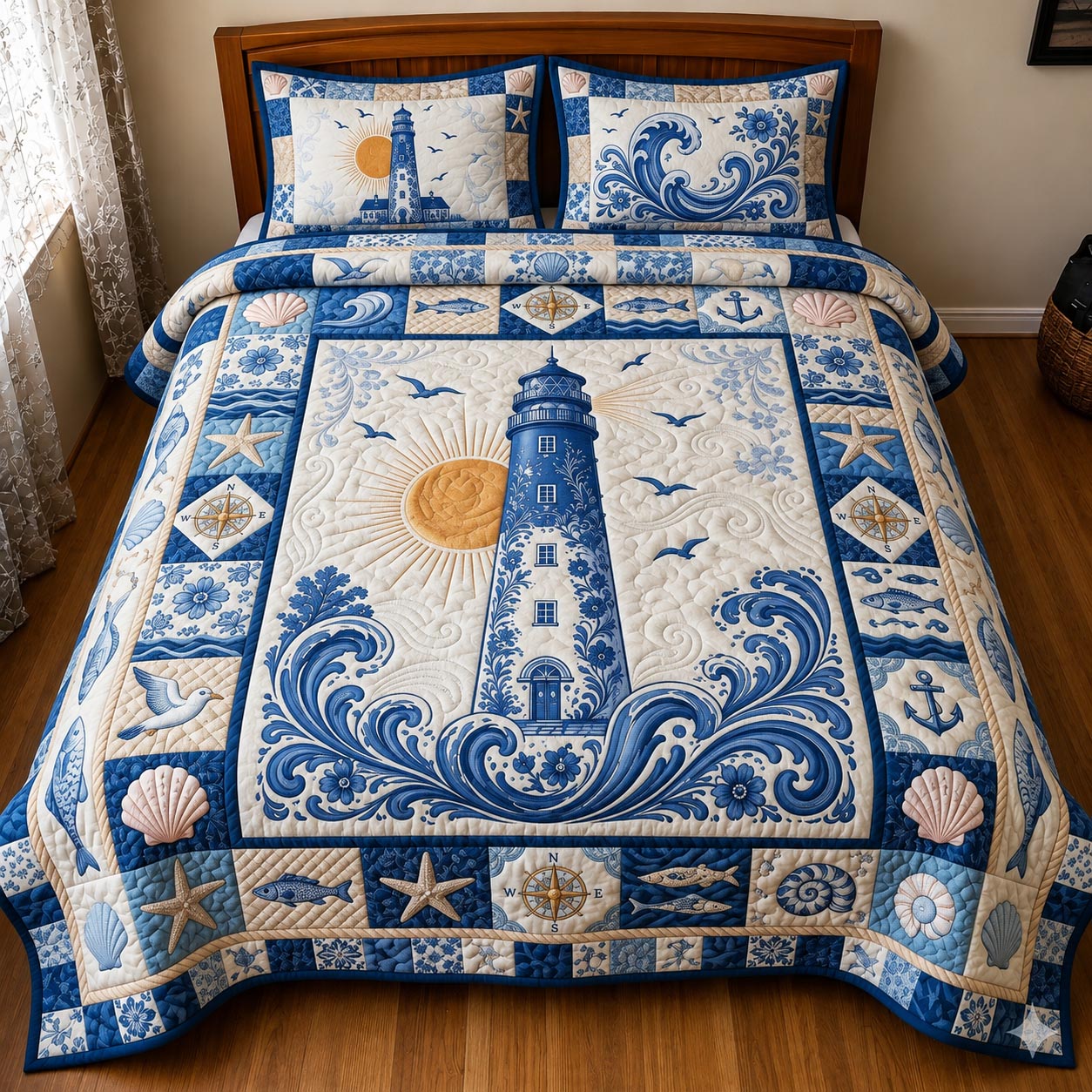 Sea Escape 3-Piece Quilted Bedding Set GFTOMA12208