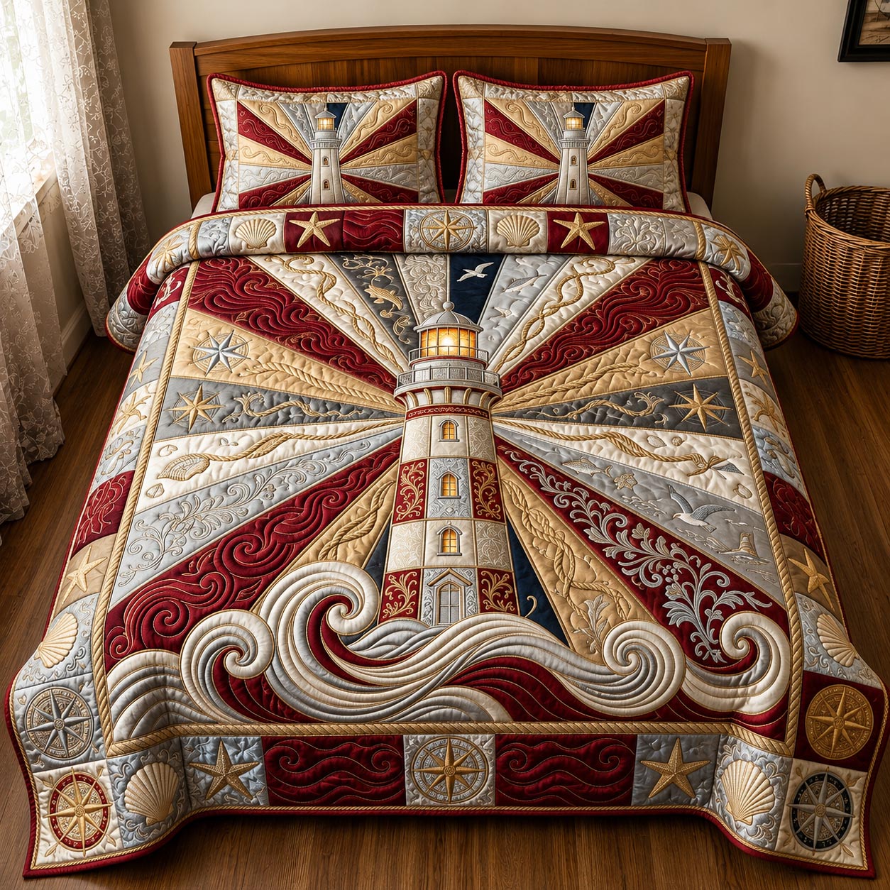Sea Escape 3-Piece Quilted Bedding Set GFTOMA12211