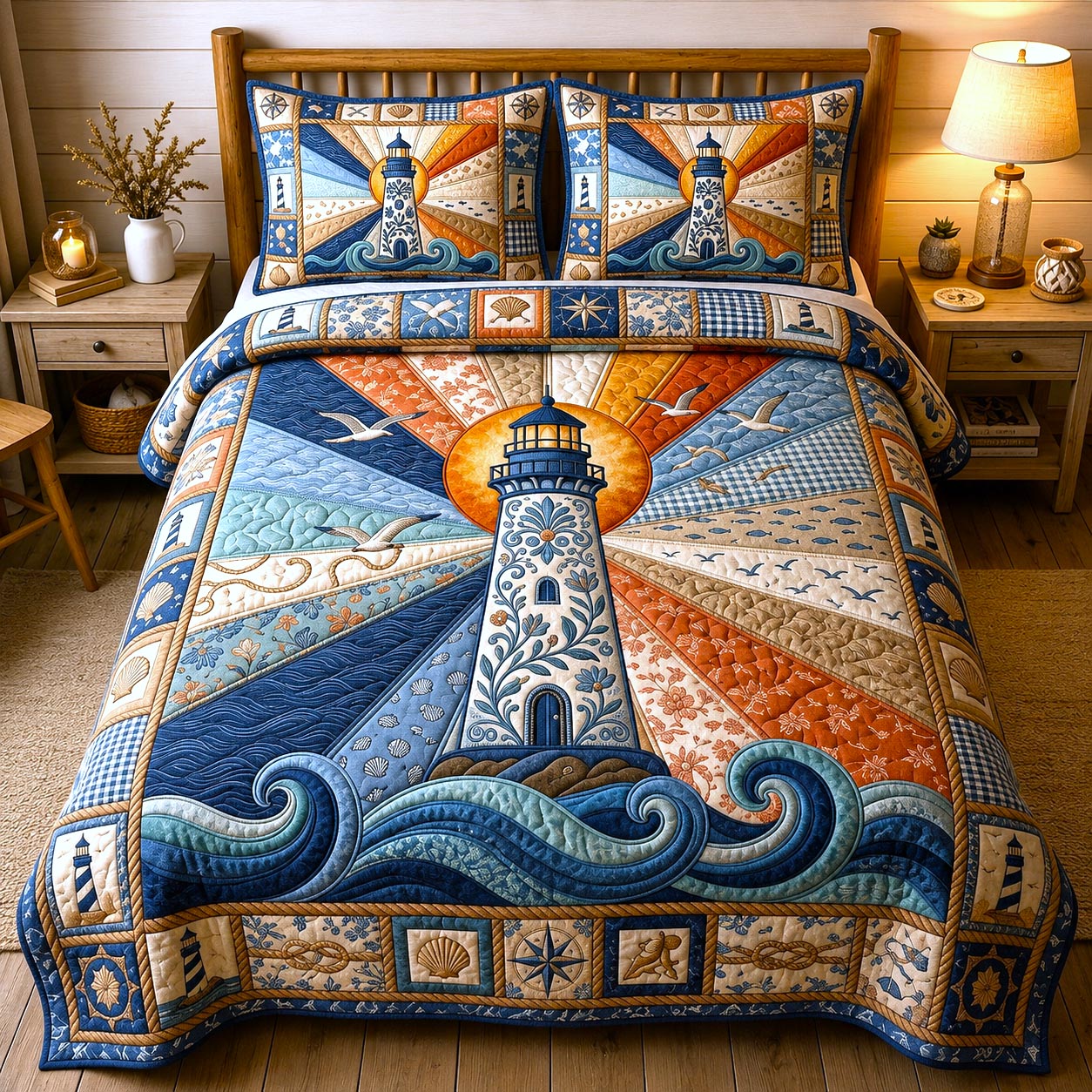 Sea Escape 3-Piece Quilted Bedding Set GFTOMA12213