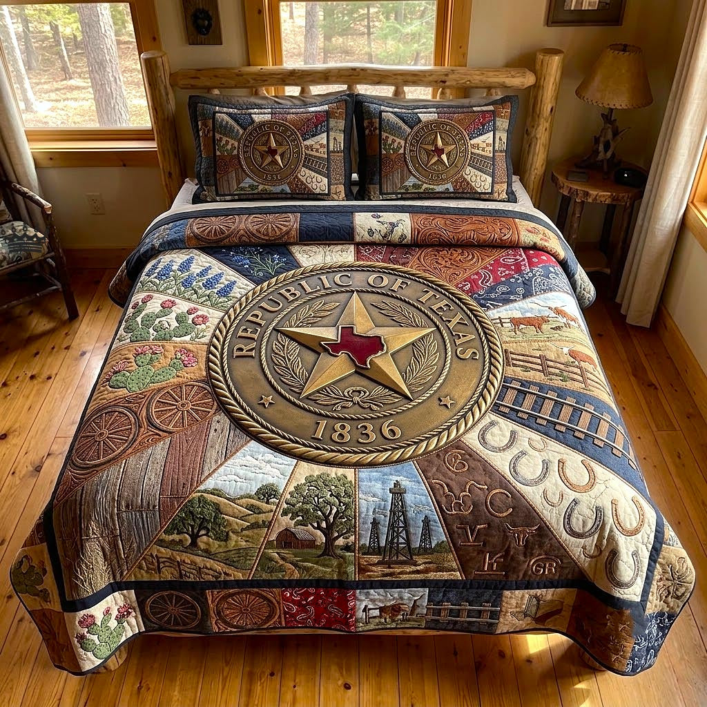 Texas Pride 3-Piece Quilted Bedding Set GFTOMA12238