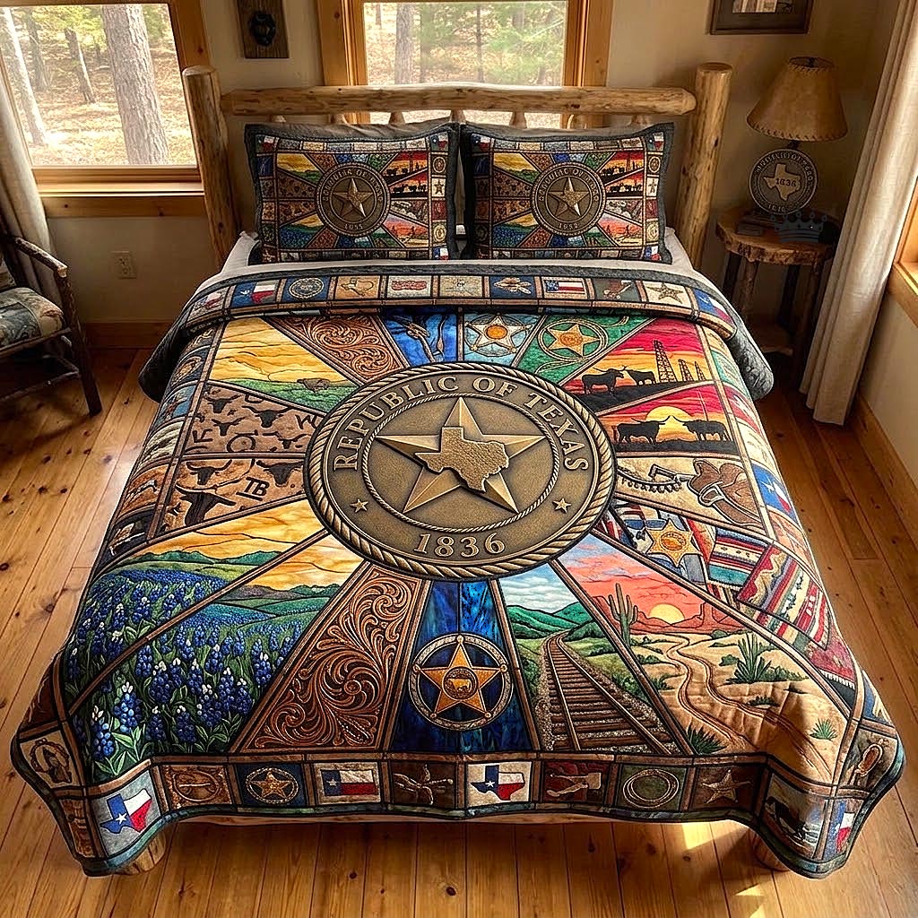 Lone Star 3-Piece Quilted Bedding Set GFTOMA12239