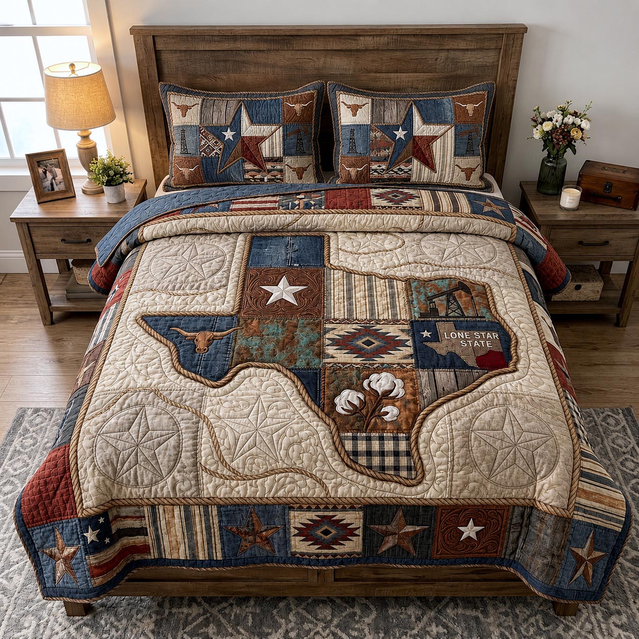 Texas Roots 3-Piece Quilted Bedding Set GFTOMA12242