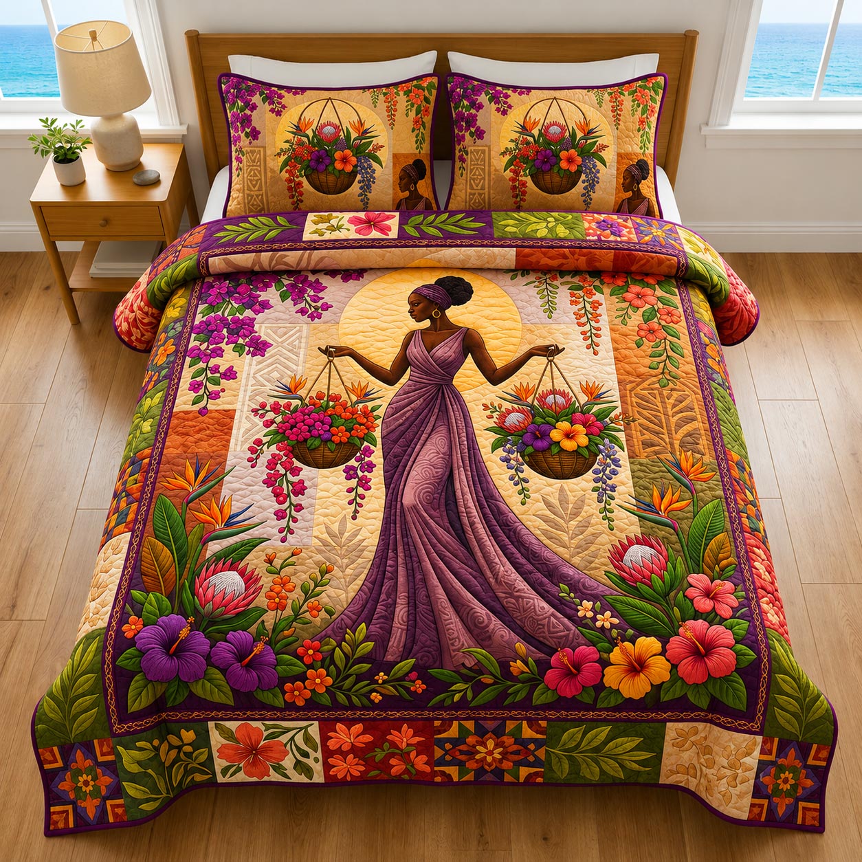 Royal Melanin 3-Piece Quilted Bedding Set GFTOMA12246