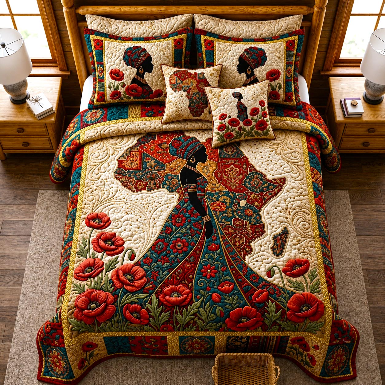 Black Royalty 3-Piece Quilted Bedding Set GFTOMA12247