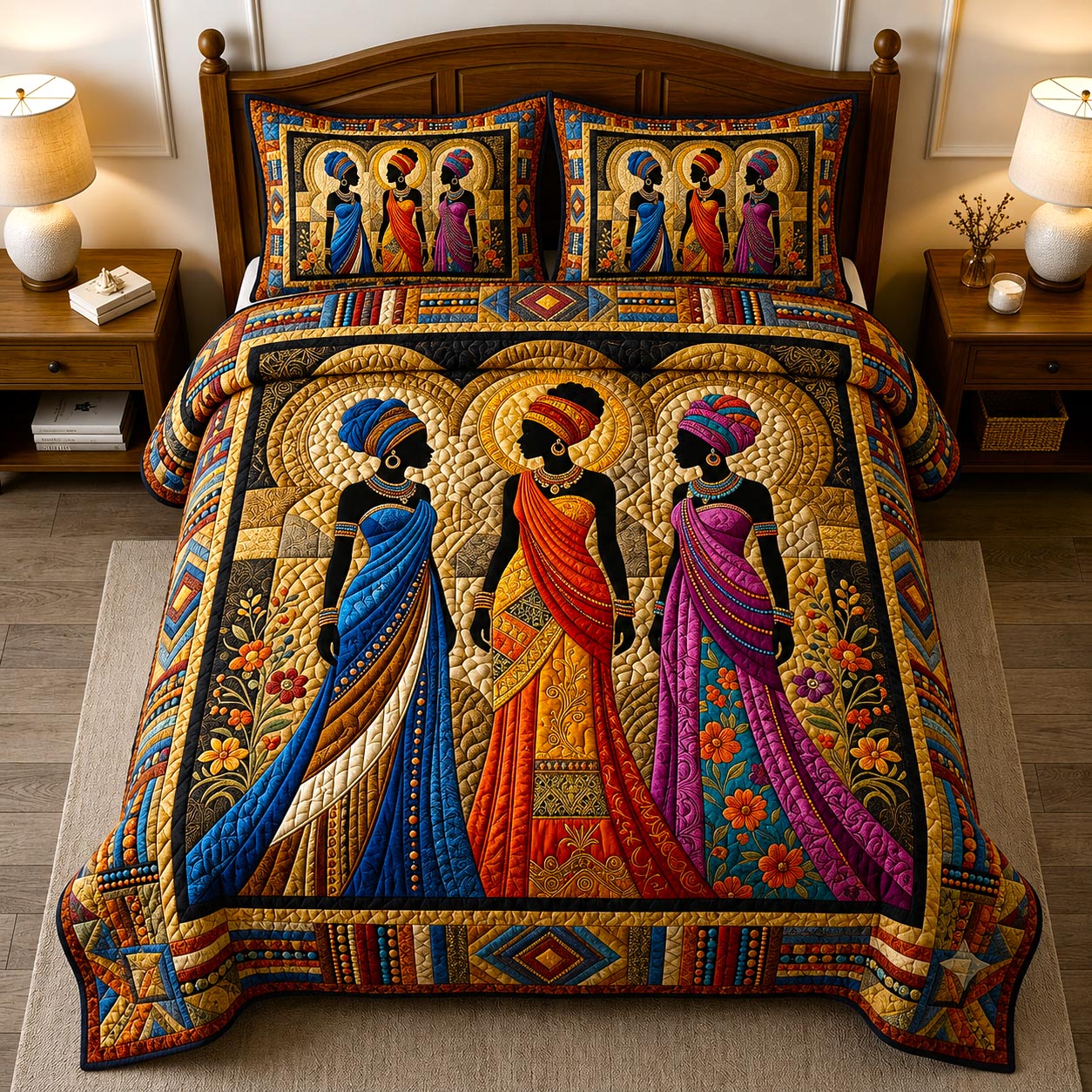 Queen Heritage 3-Piece Quilted Bedding Set GFTOMA12248