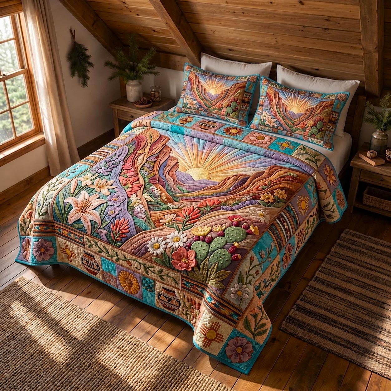 Golden Desert 3-Piece Quilted Bedding Set GFTOMA12295