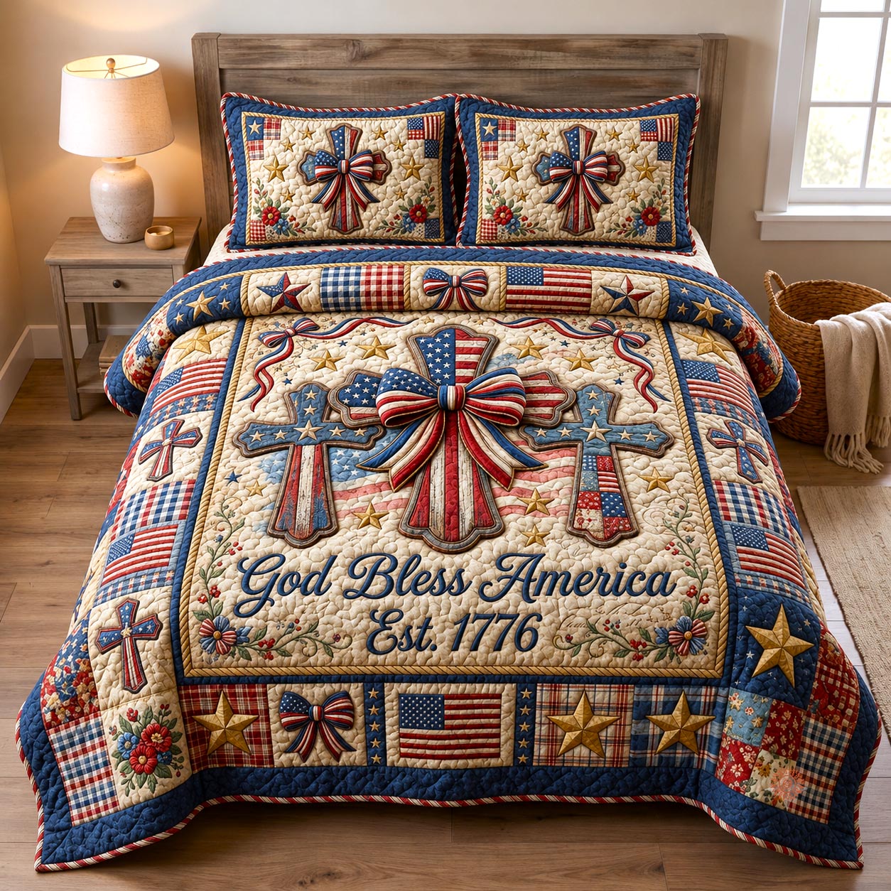 Heritage Patch 3-Piece Quilted Bedding Set GFTOMA12342