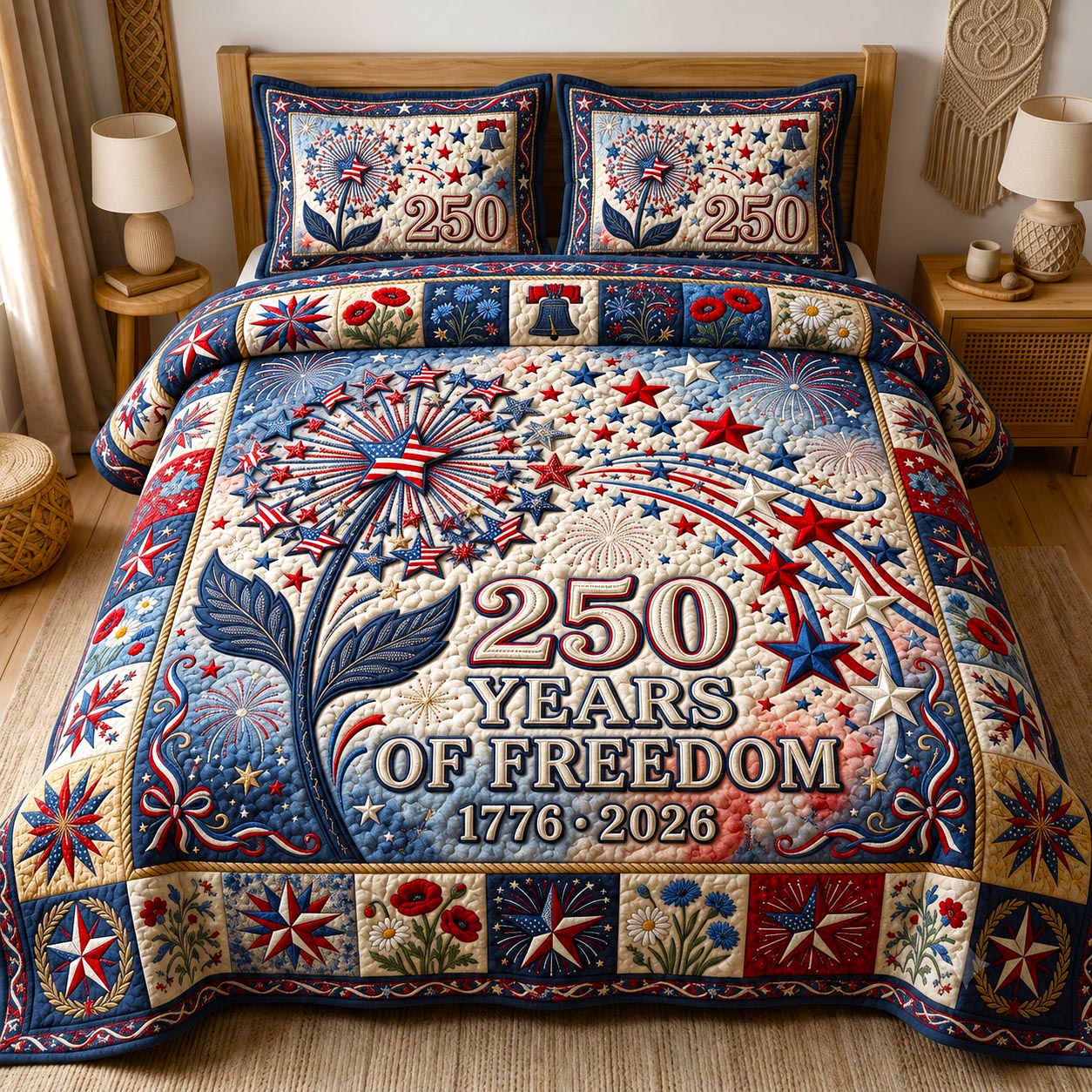 Heritage Patch 3-Piece Quilted Bedding Set GFTOMA12344