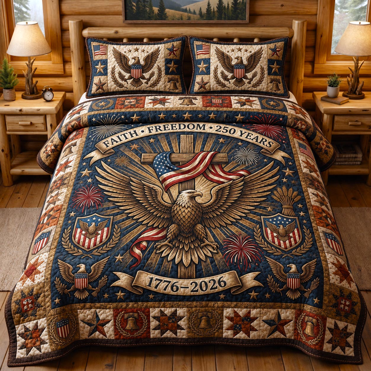 Heritage Patch 3-Piece Quilted Bedding Set GFTOMA12346
