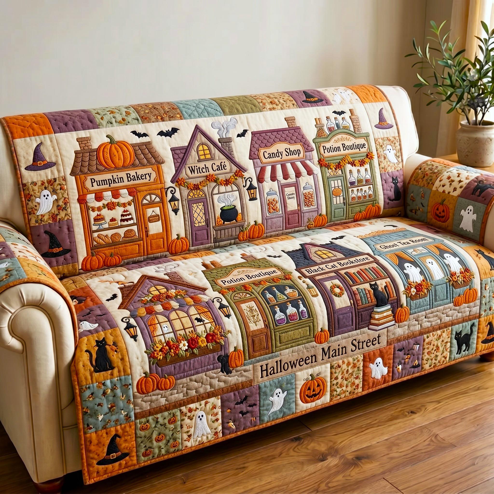 Pumpkin Patch Quilted Sofa Cover GFTOMA12355