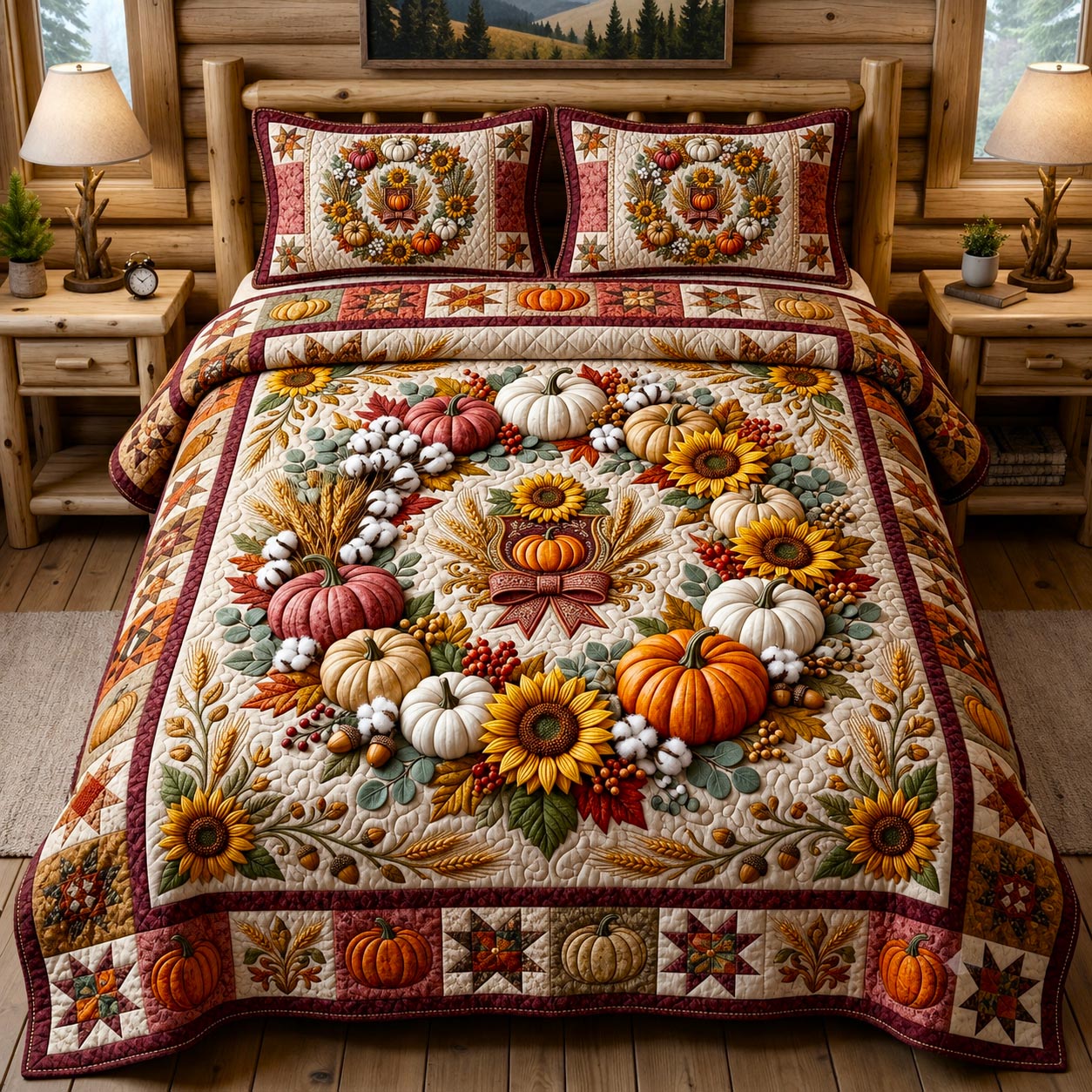 Harvest Charm 3-Piece Quilted Bedding Set GFTOMA12385