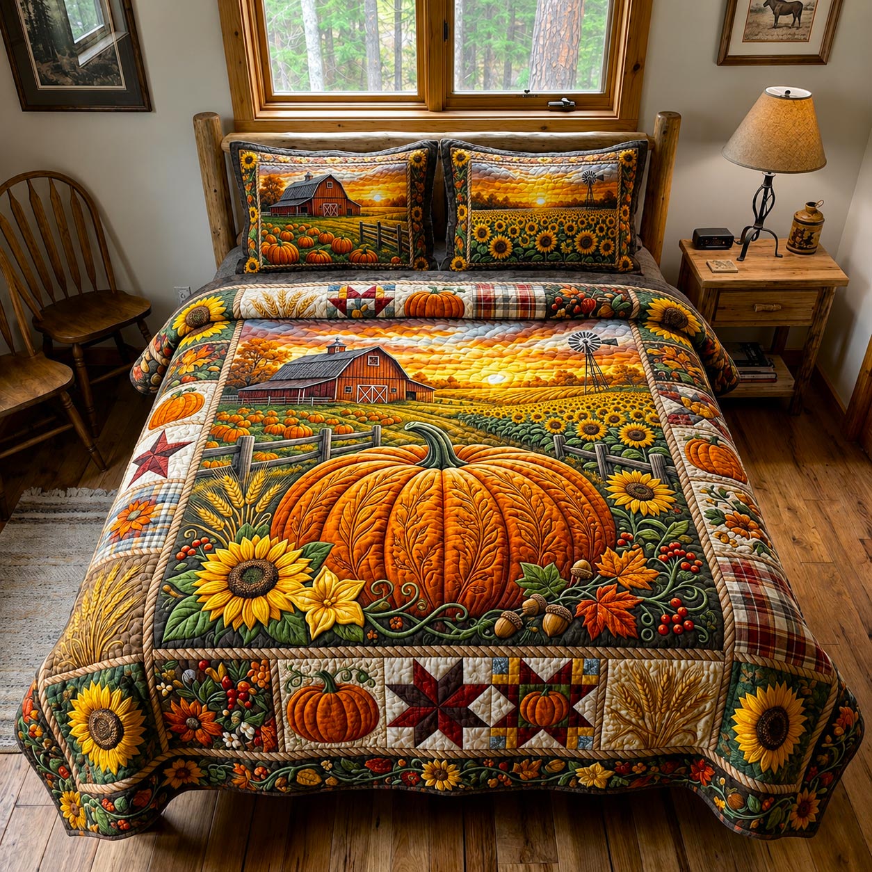 Pumpkin Patch 3-Piece Quilted Bedding Set GFTOMA12386