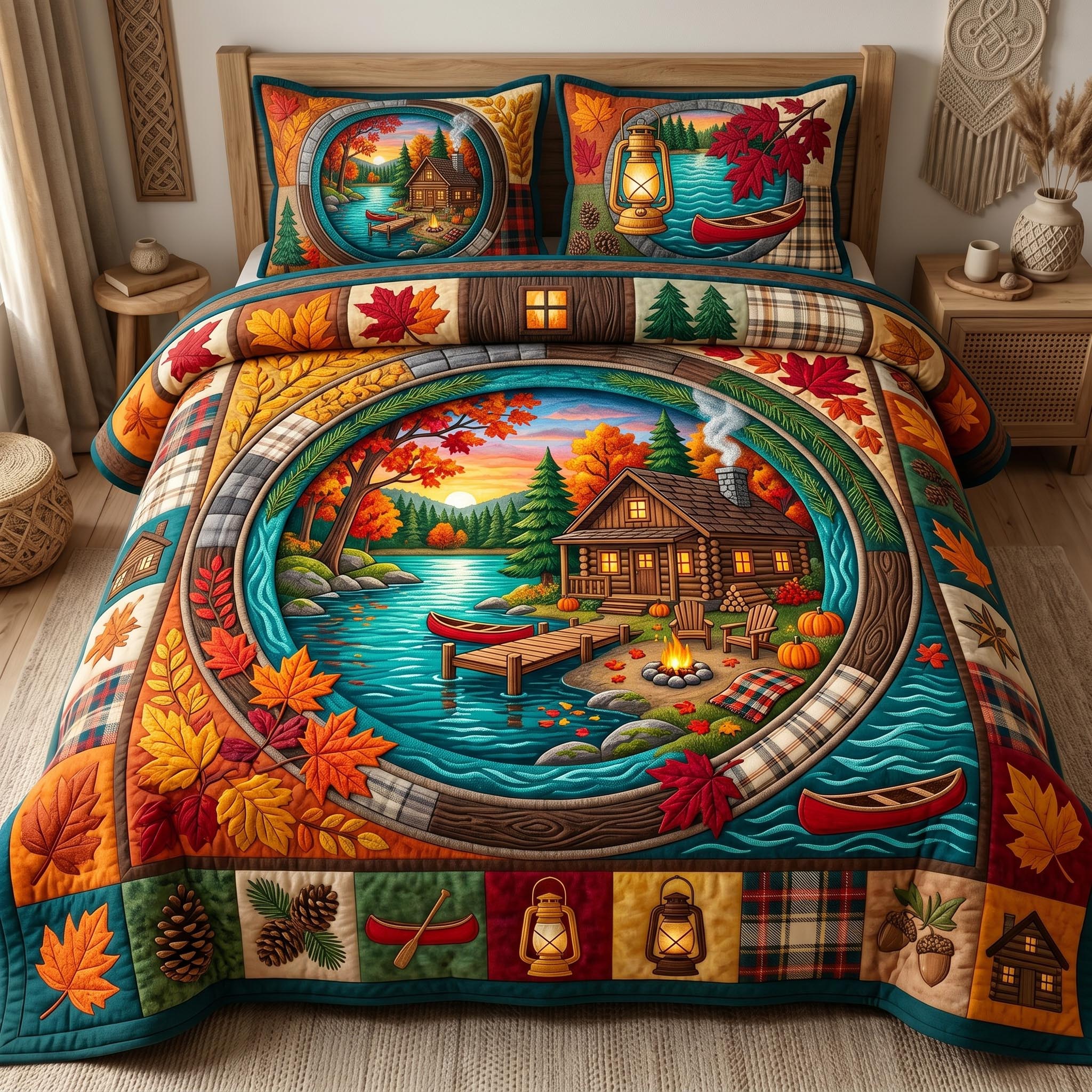 Autumn Retreat 3-Piece Quilted Bedding Set GFTOMA12389