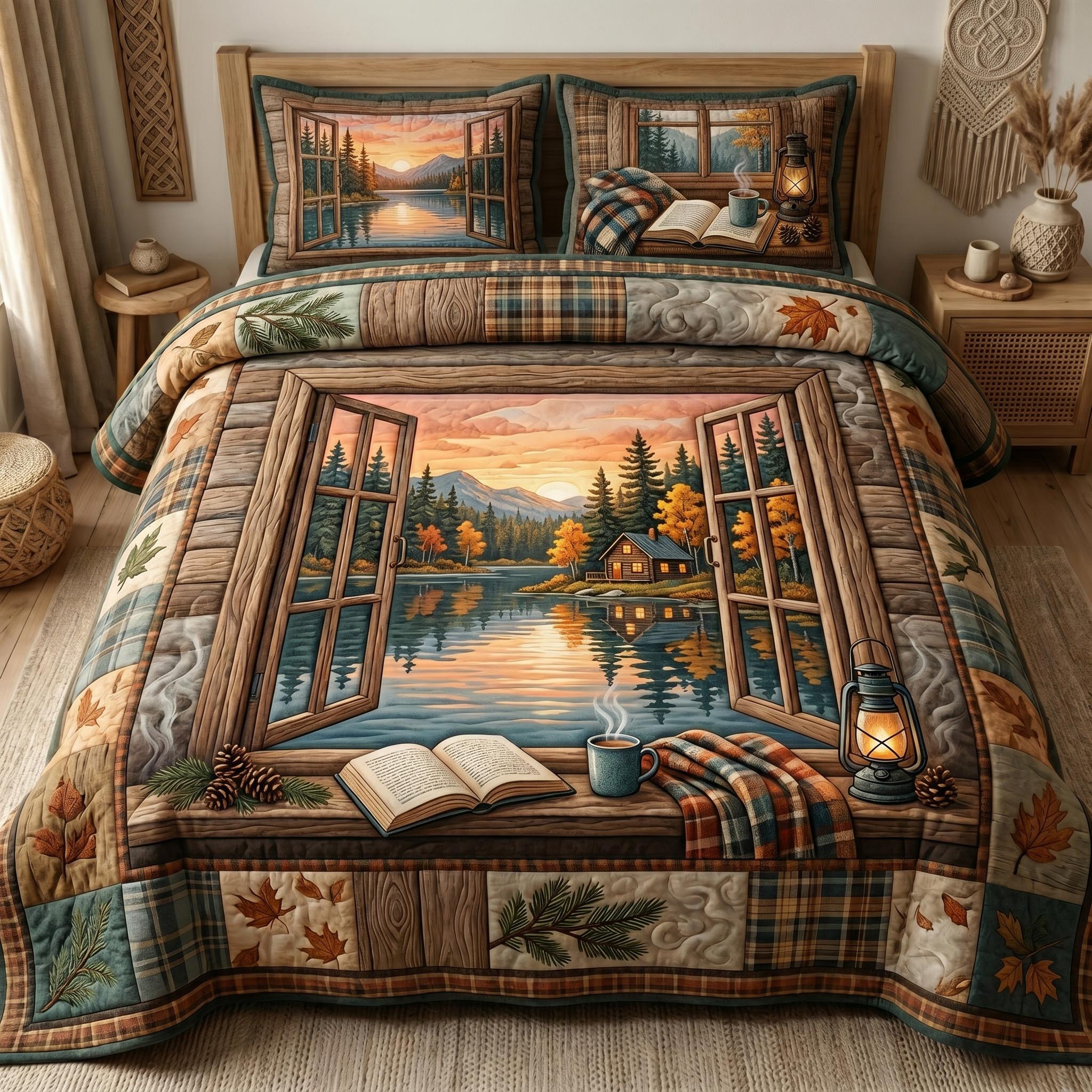 Autumn Cabin 3-Piece Quilted Bedding Set GFTOMA12392