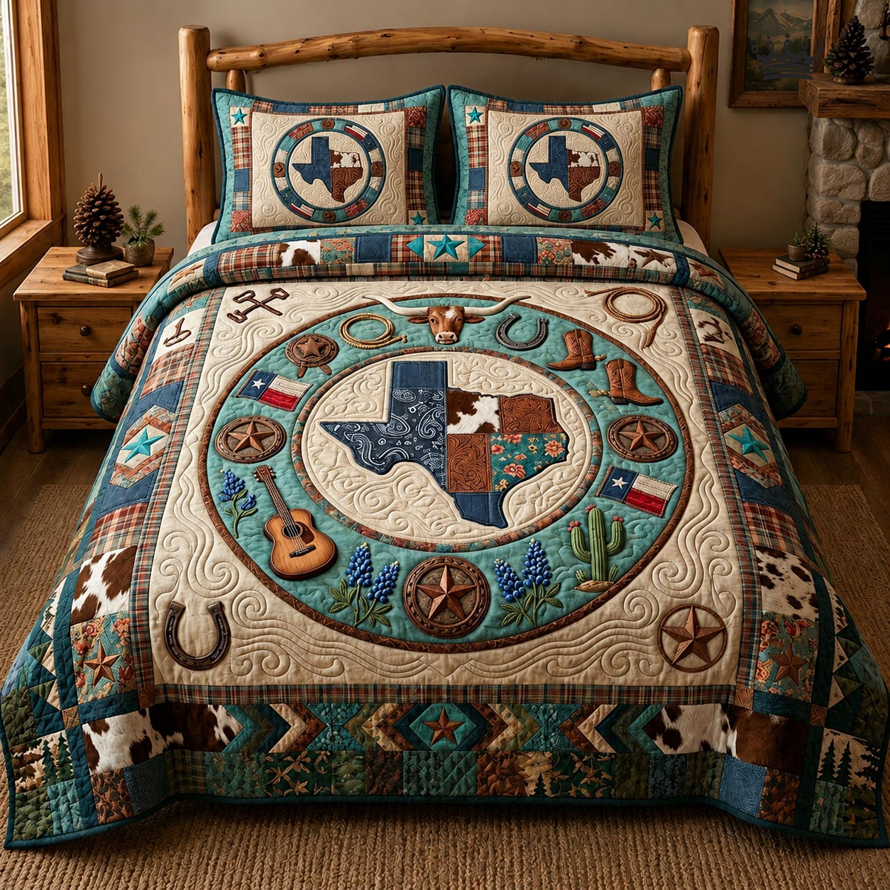 Texas Pride 3-Piece Quilted Bedding Set GFTOMA12449