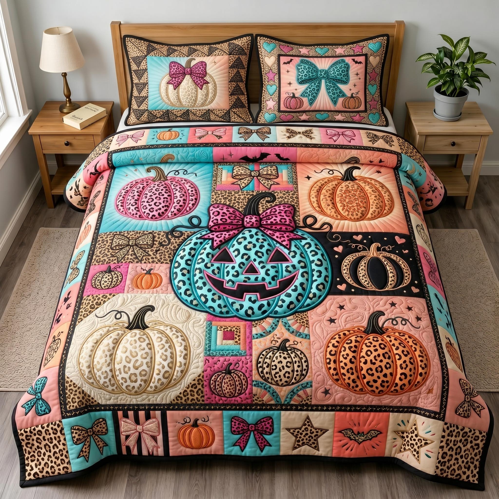 Leopard Harvest 3-Piece Quilted Bedding Set GFTOMA12467