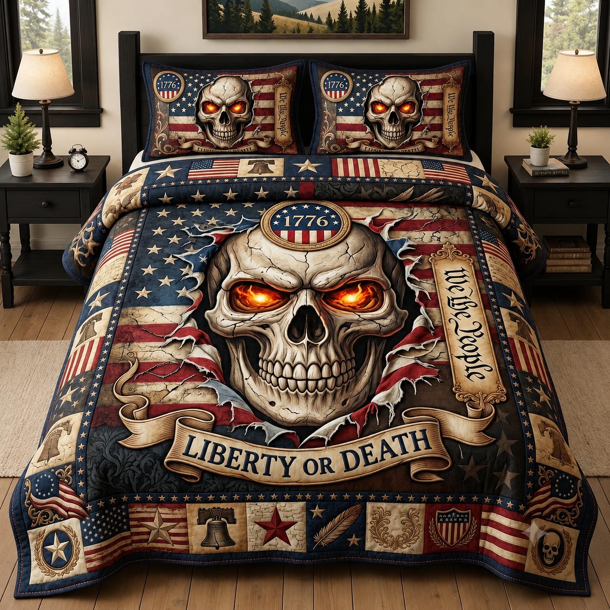 Skull Legacy 3-Piece Quilted Bedding Set GFTOMA12479