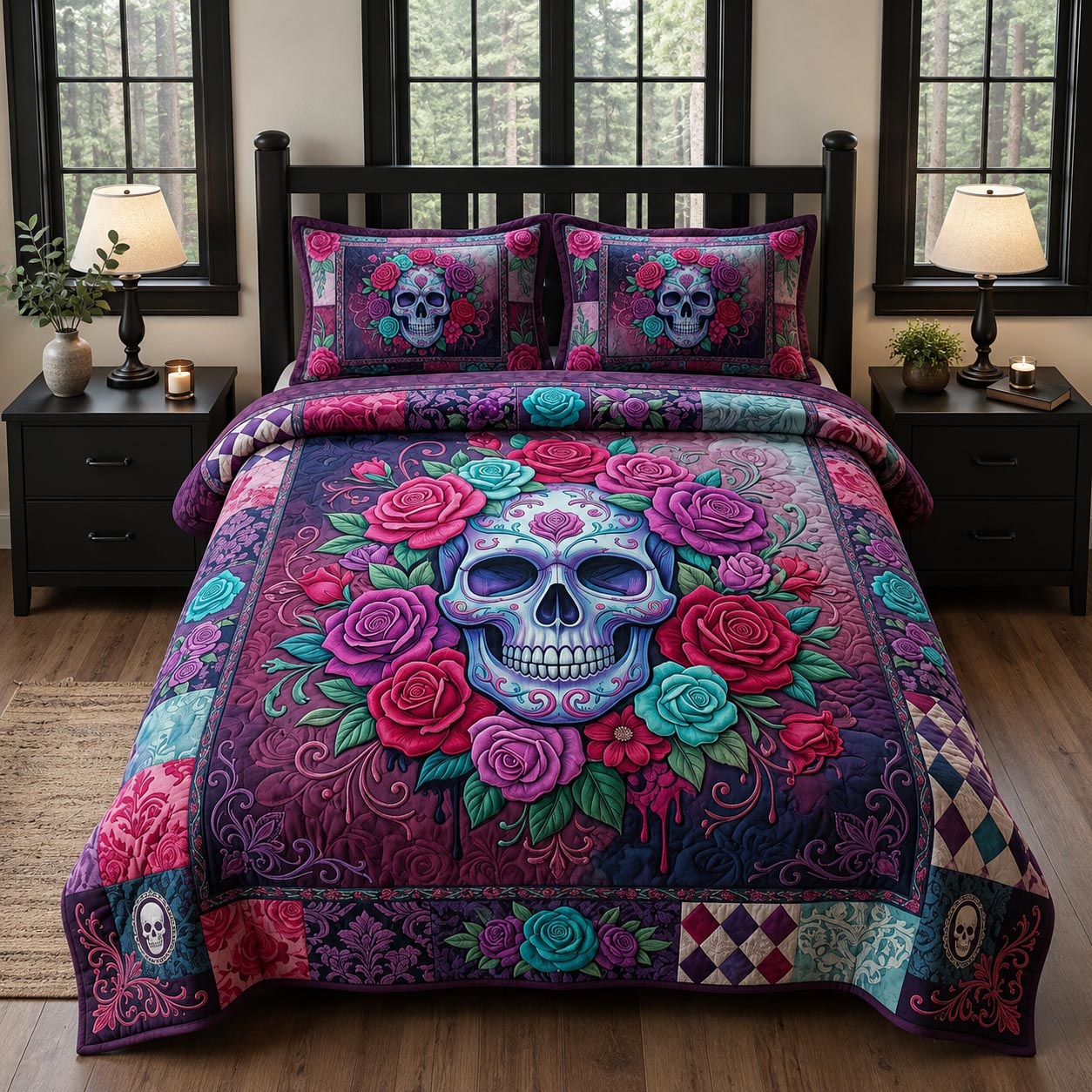Skull Spirit 3-Piece Quilted Bedding Set GFTOMA12480