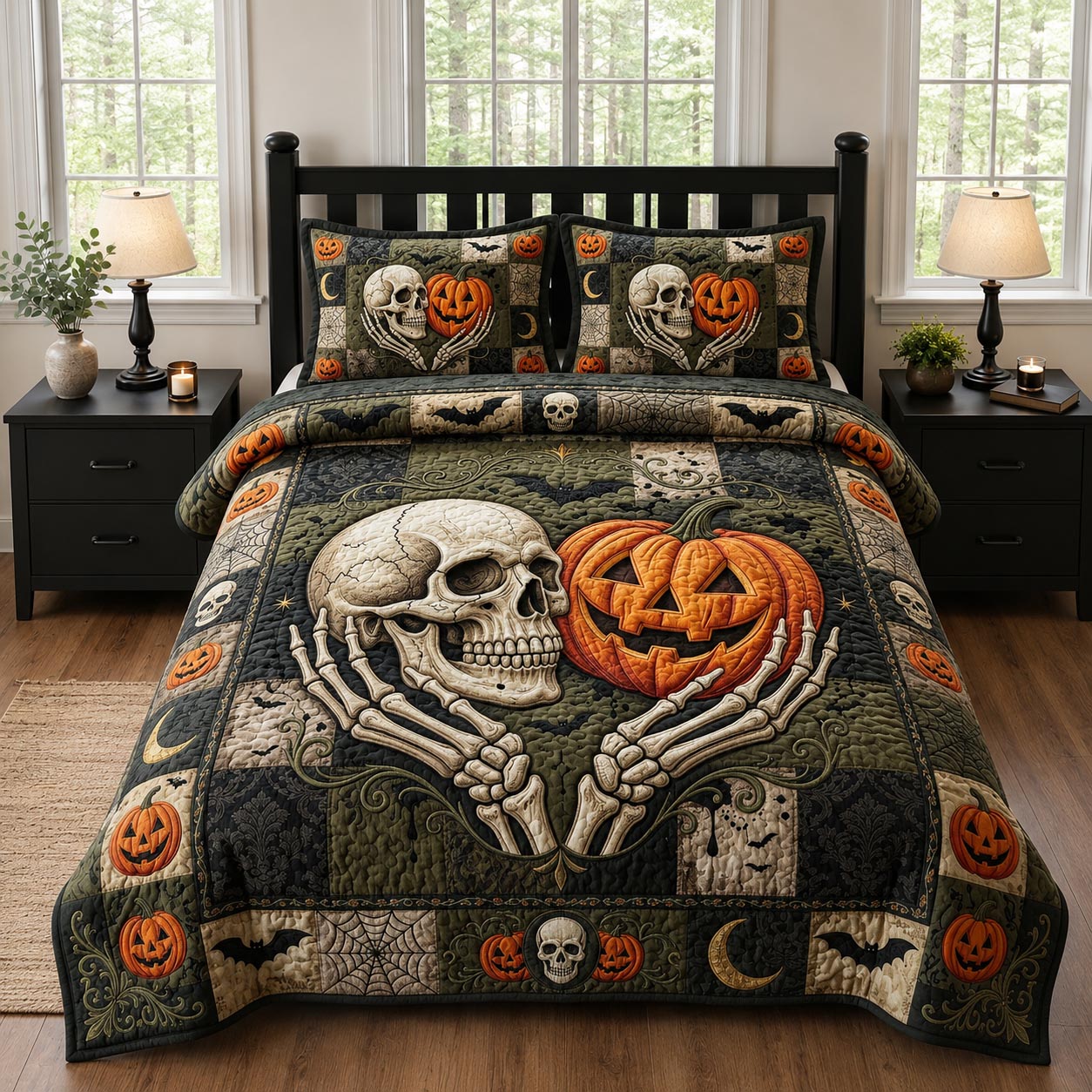 Skull Majesty 3-Piece Quilted Bedding Set GFTOMA12483