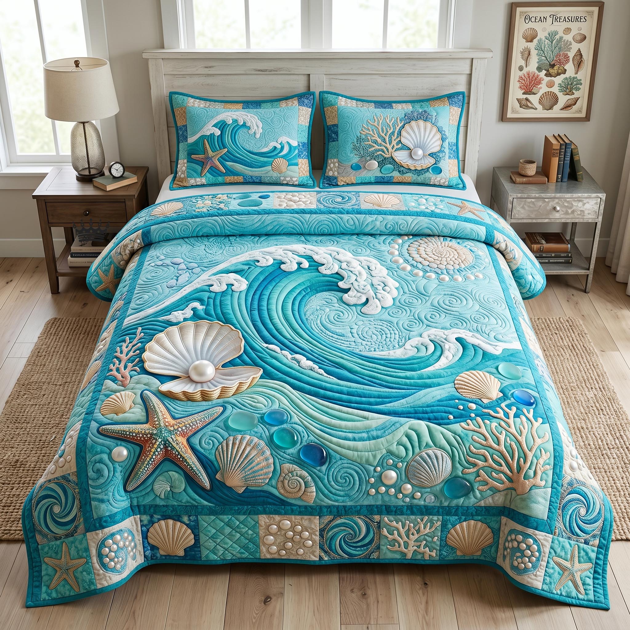 Sea Escape 3-Piece Quilted Bedding Set GFTOMA12551