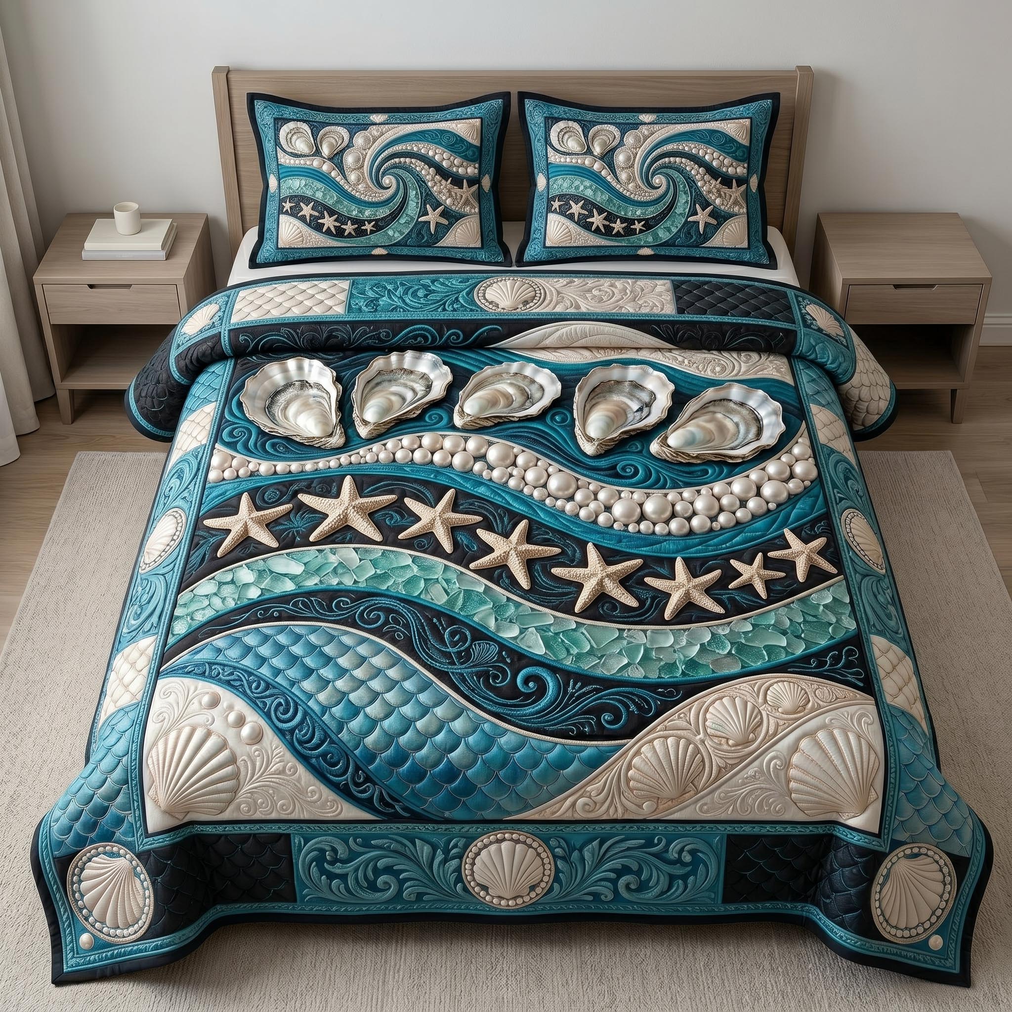 Sea Escape 3-Piece Quilted Bedding Set GFTOMA12553